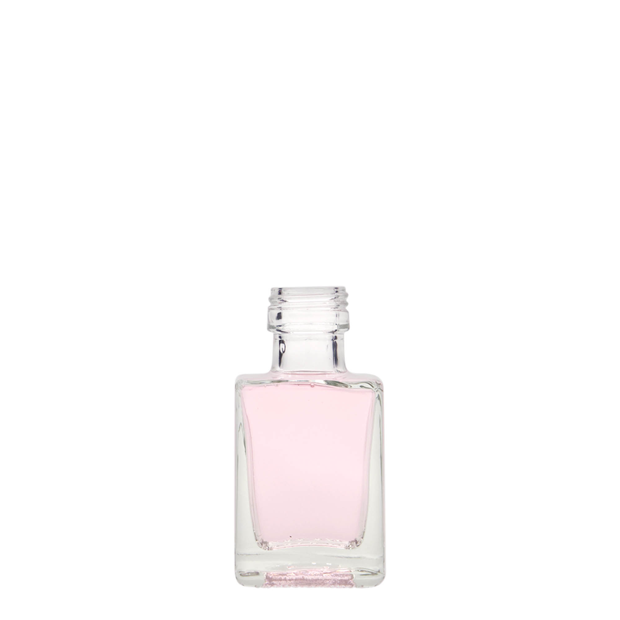 50 ml glass bottle 'Cube', square, opening: PP 24 50 ml glass bottle 'Cube', square, opening: PP 24