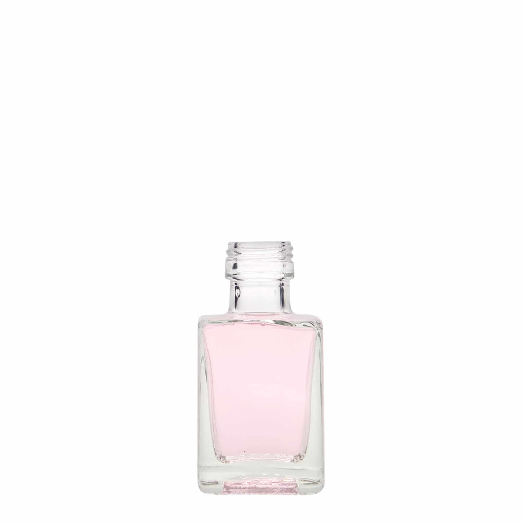 50 ml glass bottle ‘Cube’, square, opening: PP 24