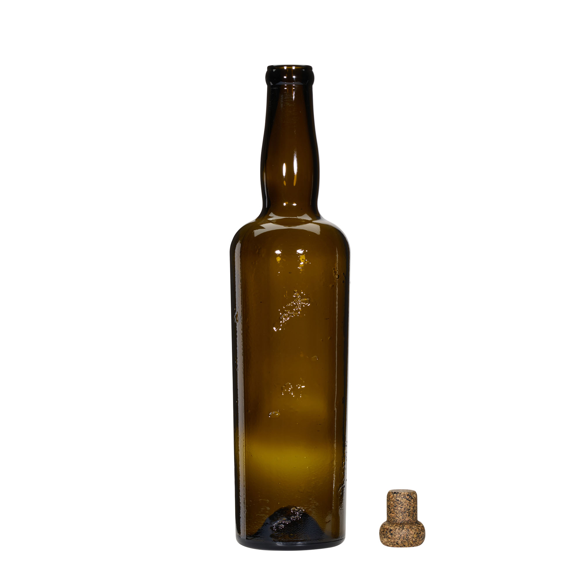 750 ml Wildly Crafted glass bottle 'Siroco', brown, mouth: cork