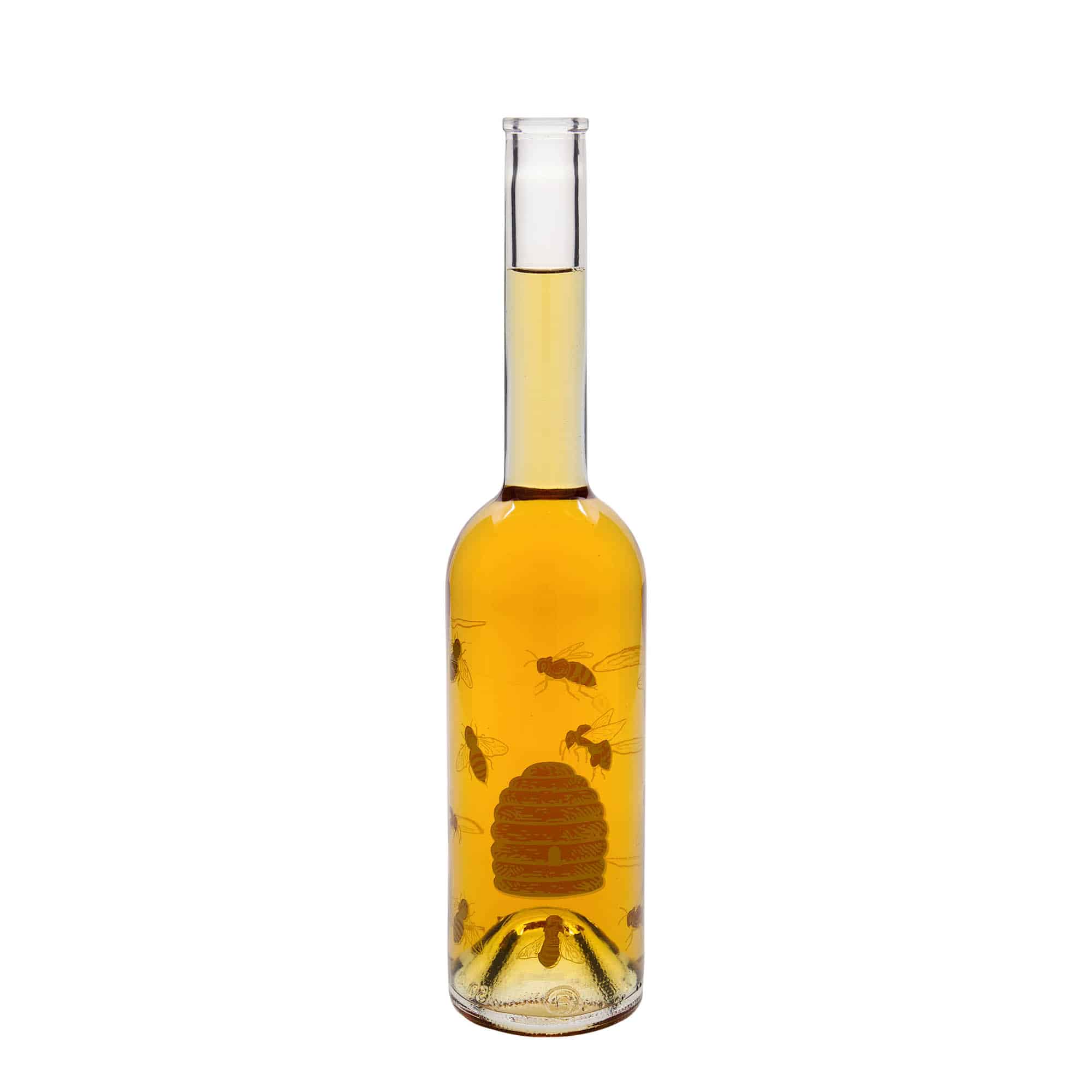 500 ml glass bottle ‘Opera’, motif: bees, opening: cork