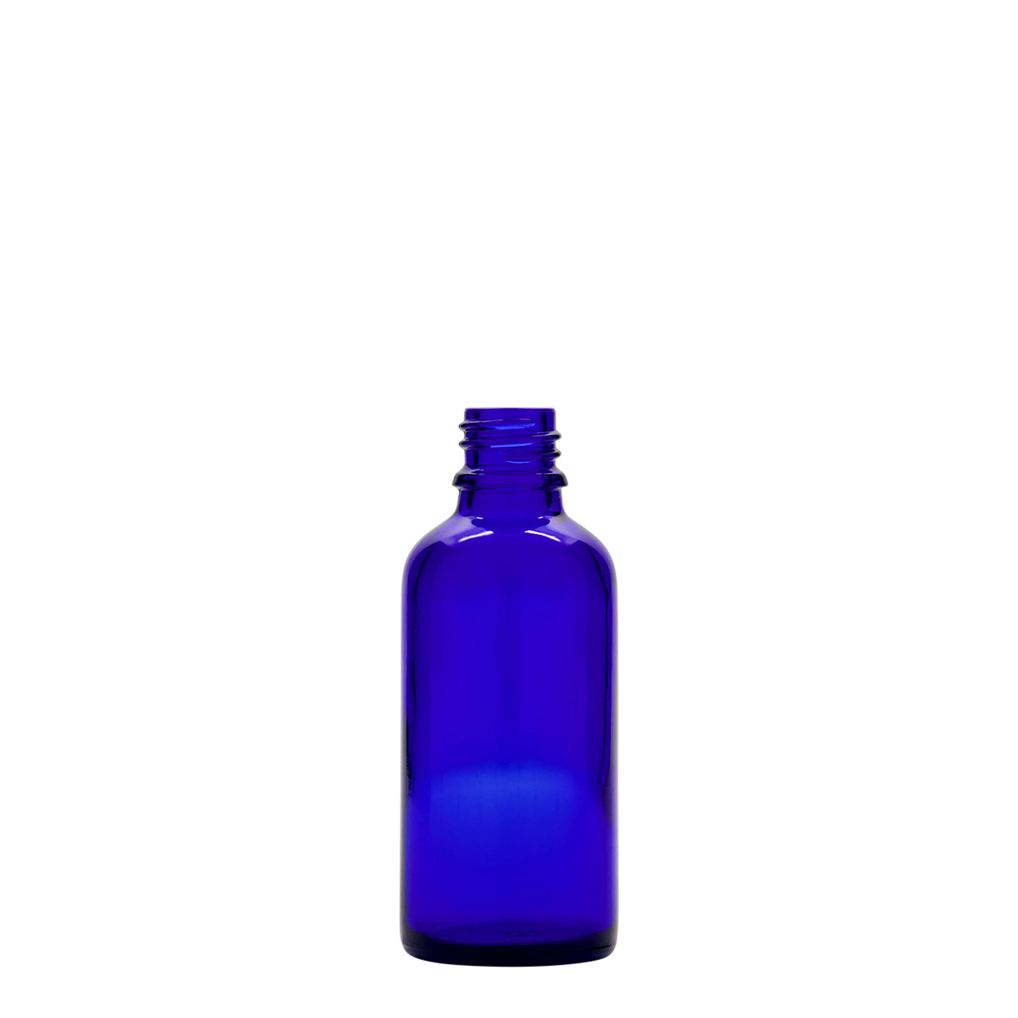 50 ml spray bottle medicine, glass, royal blue, opening: DIN 18