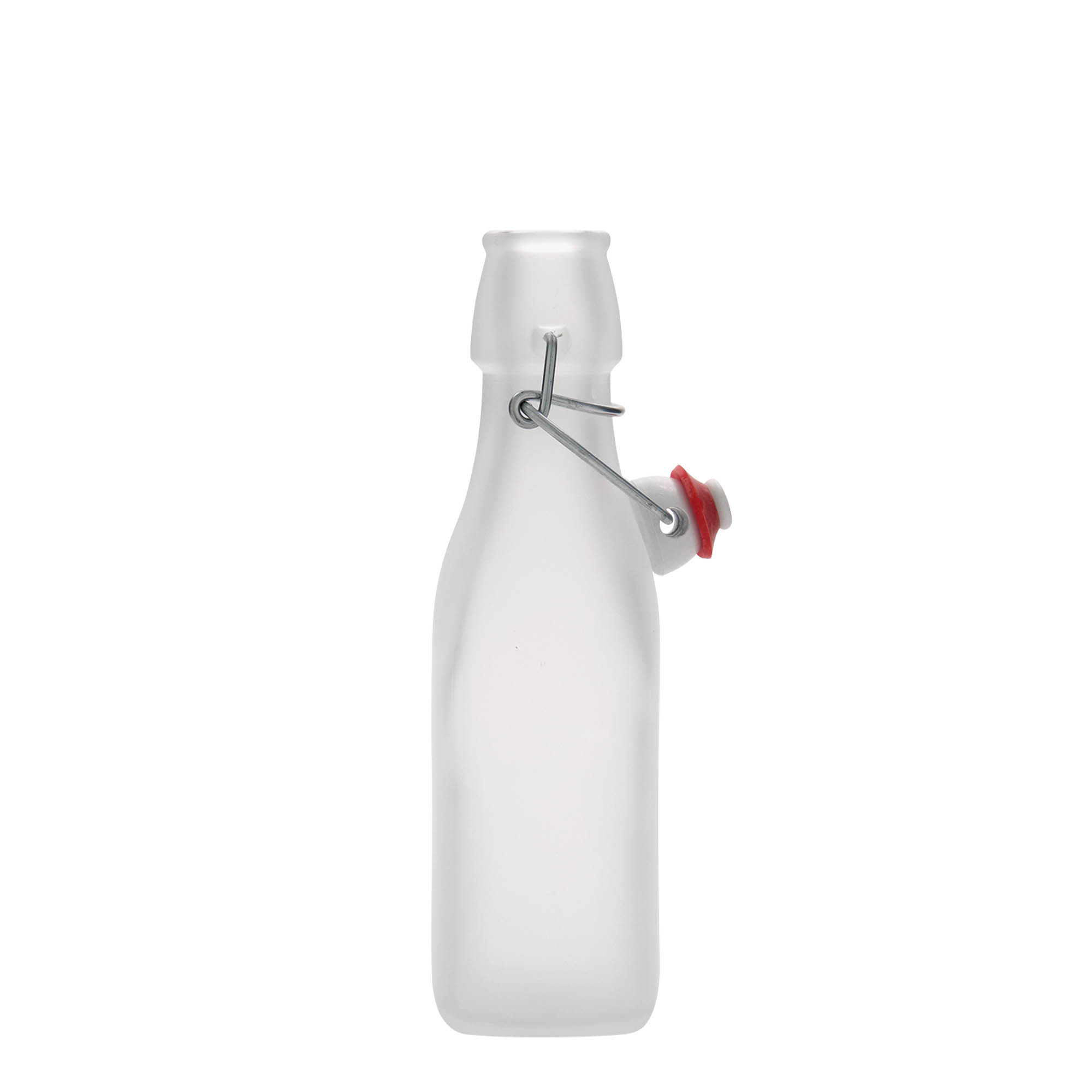250 ml glass bottle 'Swing, square, white, opening: swing top closure