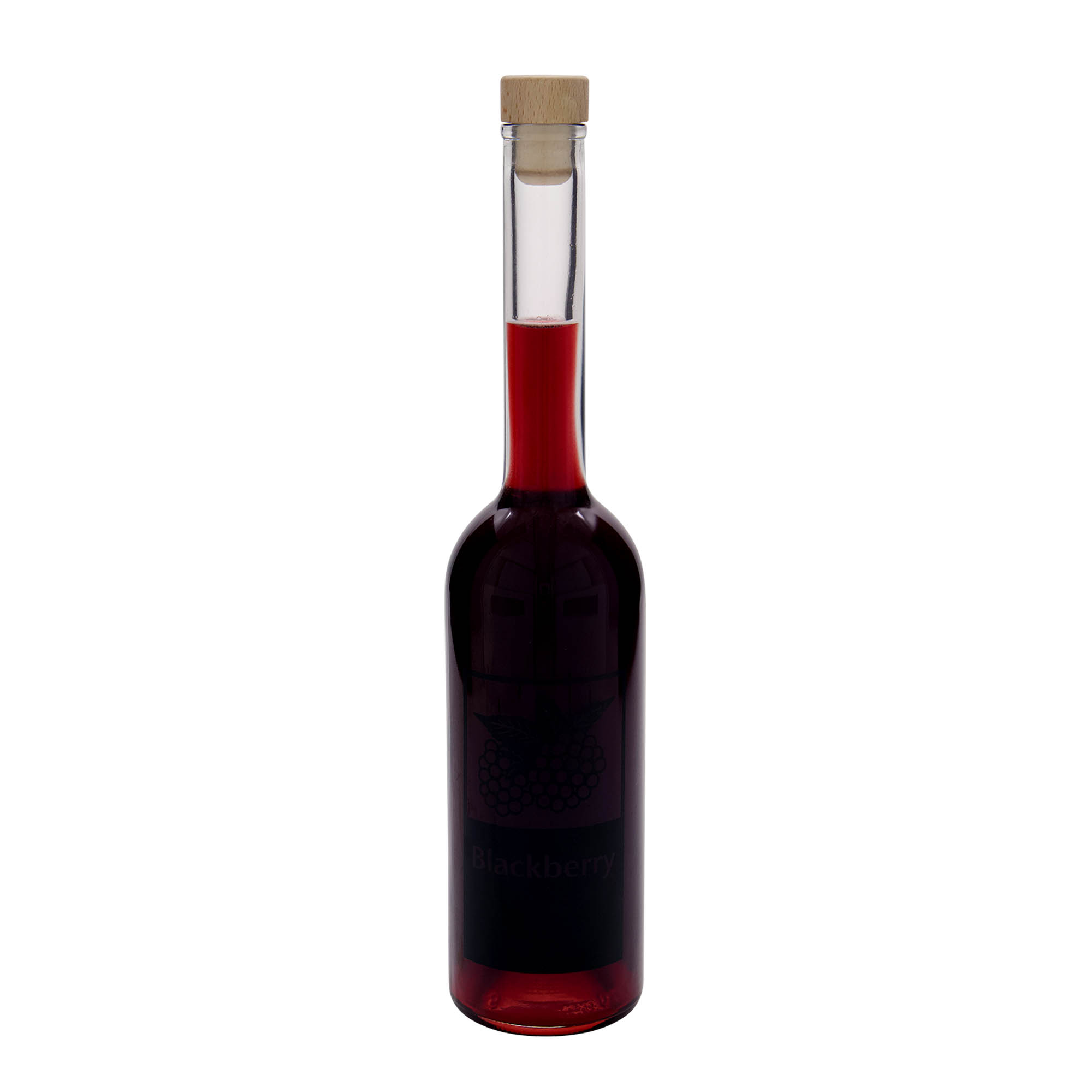 500 ml glass bottle 'Opera', design: Blackberry, opening: cork