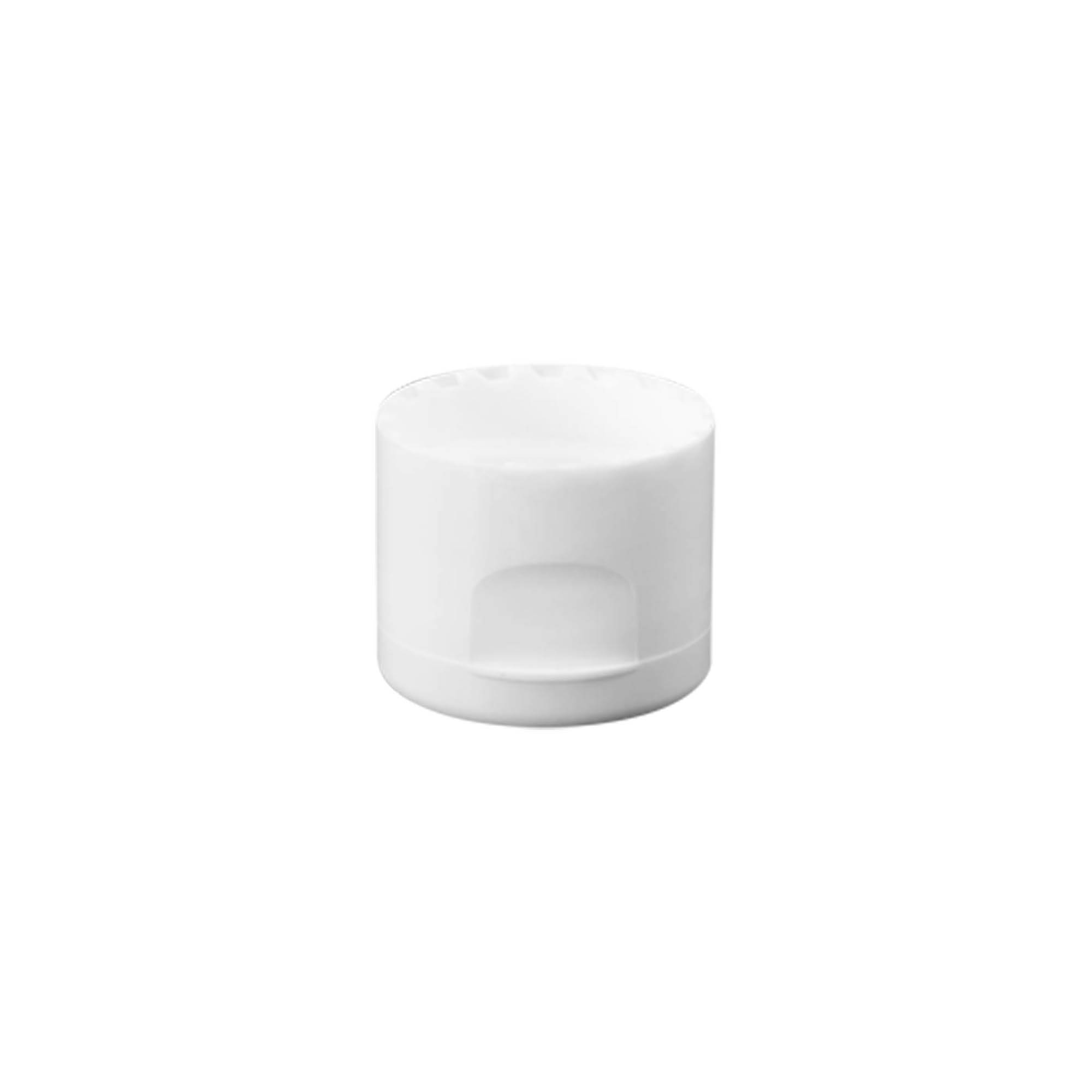 Screw cap with hinge, white PP plastic, for neck: 24/410