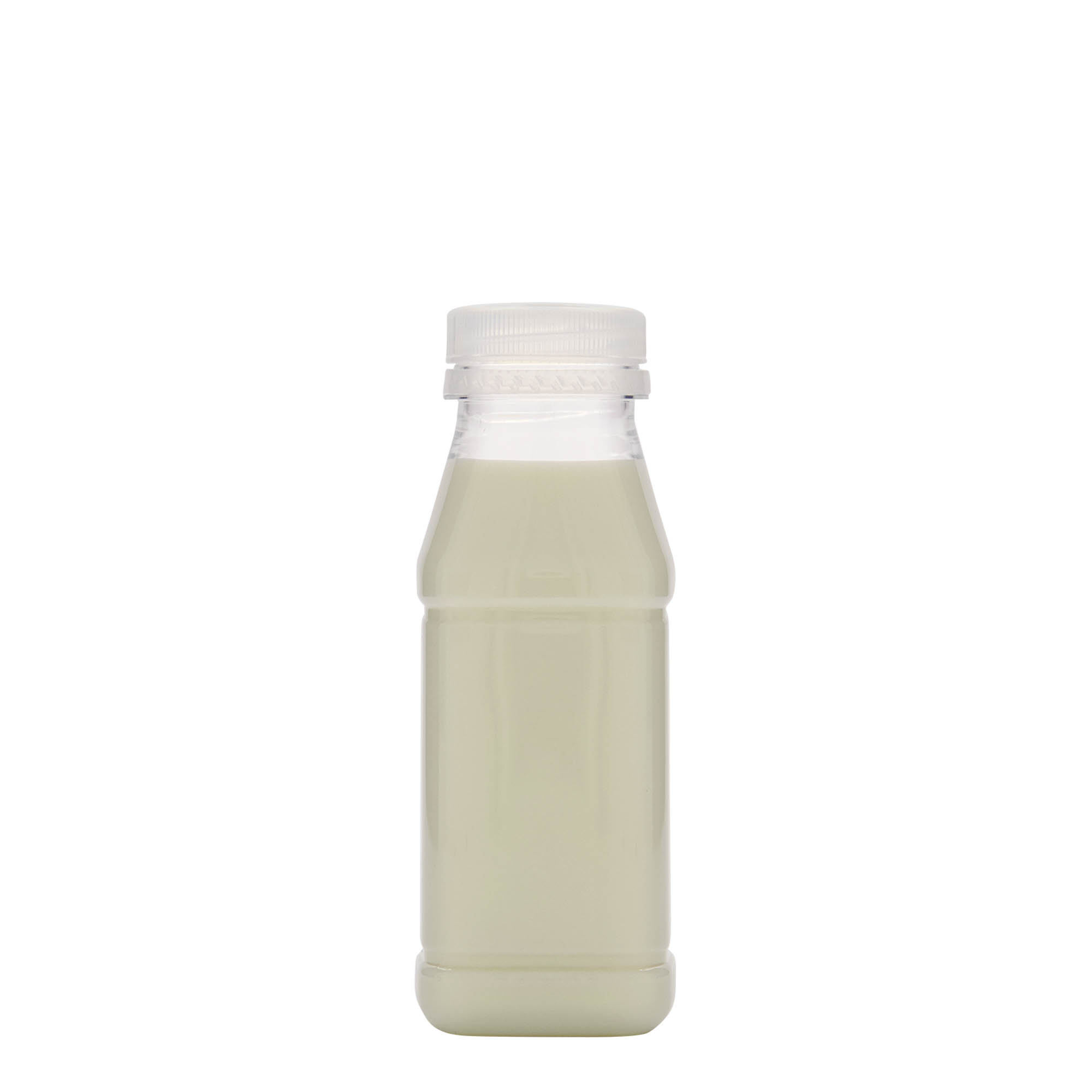 250 ml PET bottle 'Milk and Juice Carré', square, plastic, closure: 38 mm