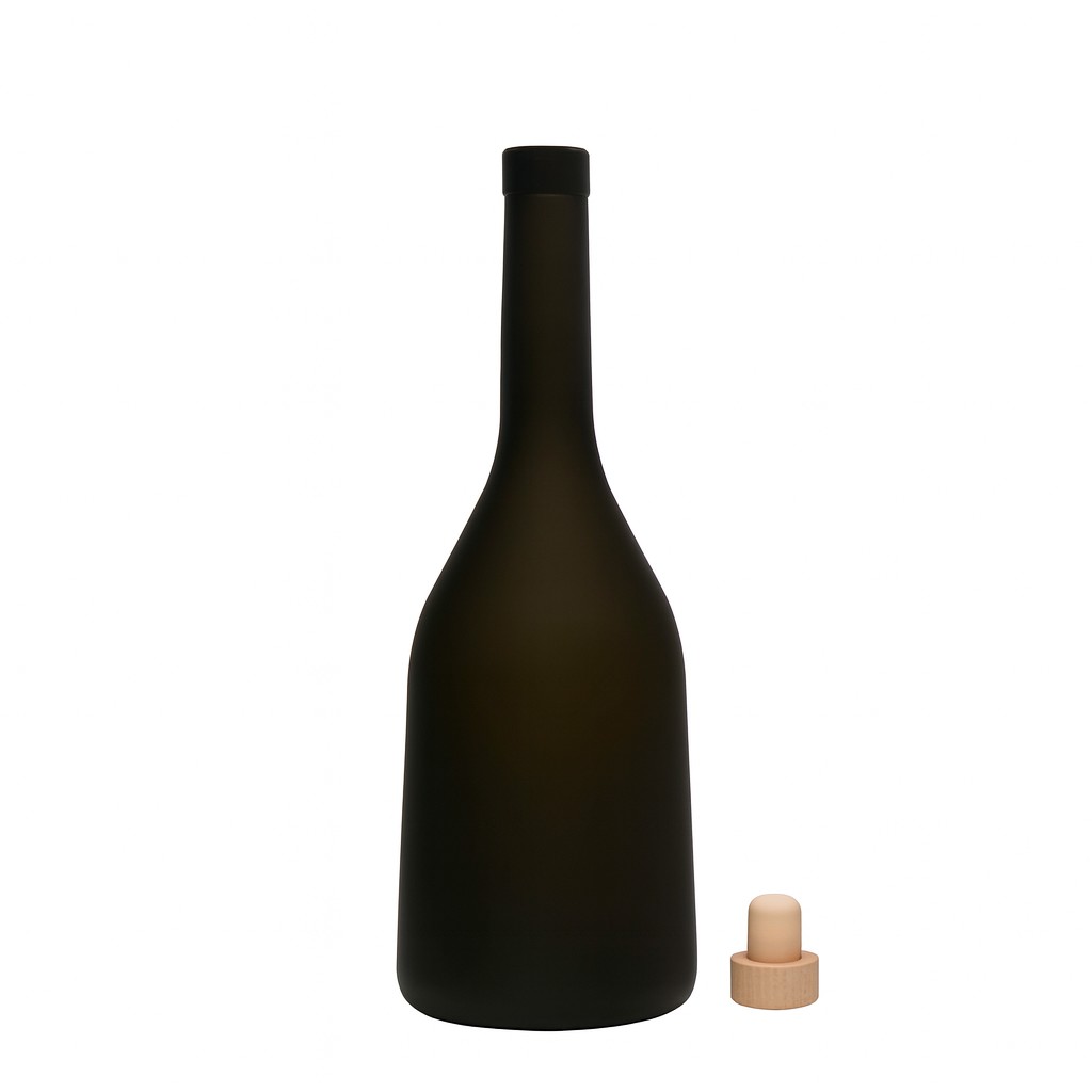 750 ml glass bottle 'Rustica', antique green, opening: cork 750 ml glass bottle 'Rustica', antique green, opening: cork