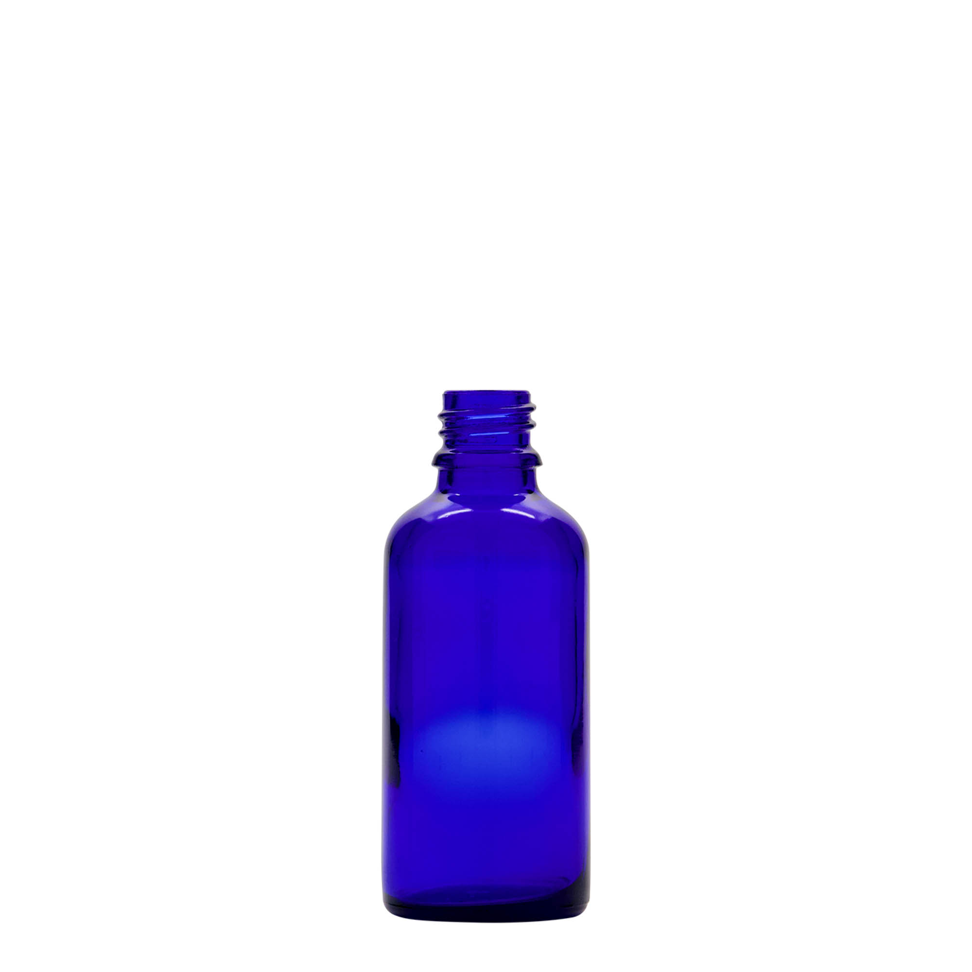 50 ml dropper bottle medicine, glass, royal blue-red, opening: DIN 18