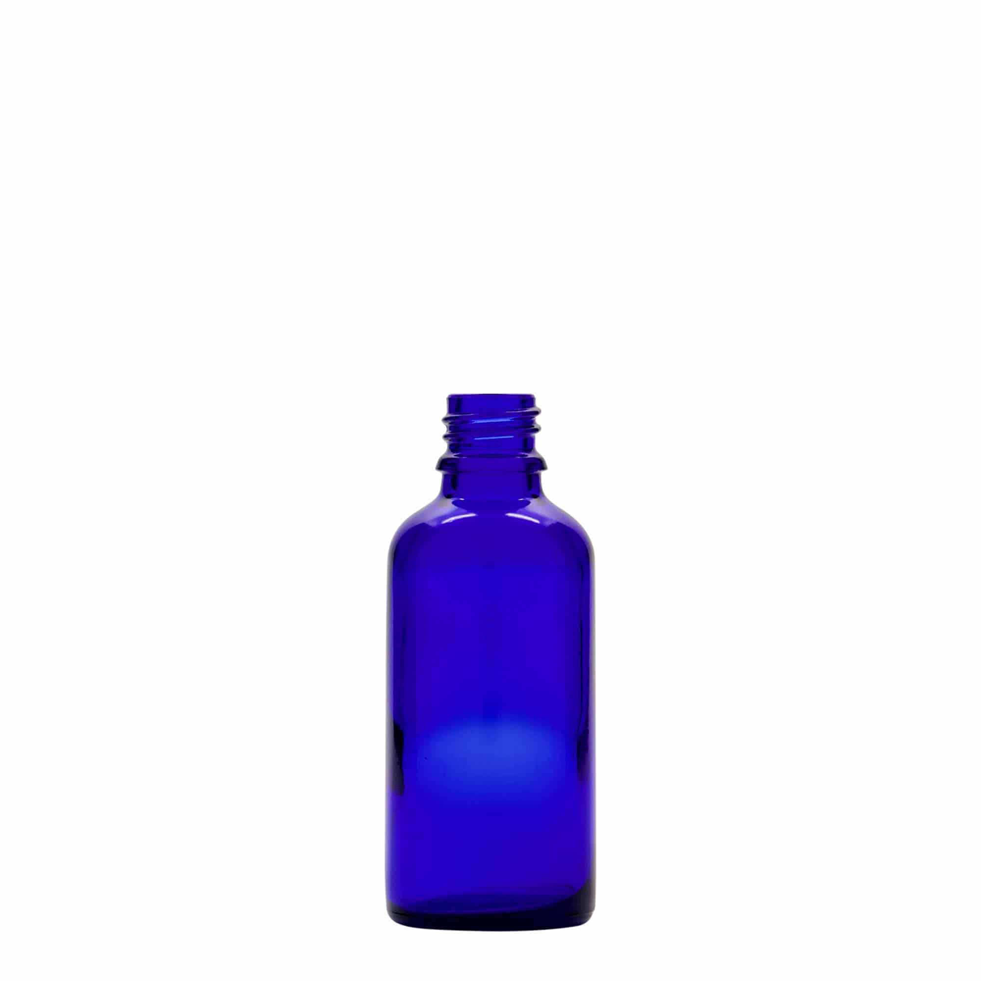 50 ml dropper bottle medicine, glass, royal blue-red, opening: DIN 18