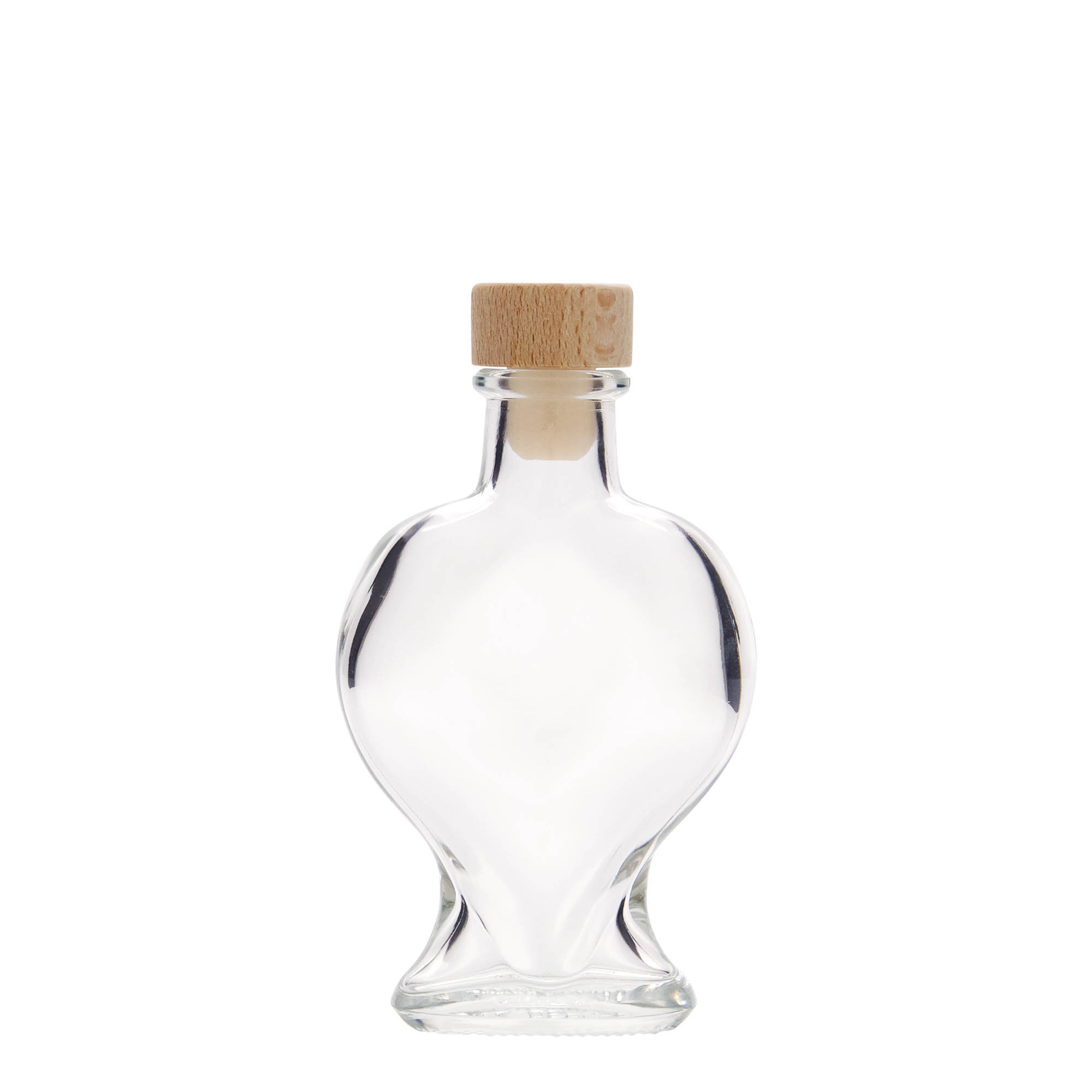 100 ml glass bottle 'Heart', opening: cork 100 ml glass bottle 'Heart', opening: cork