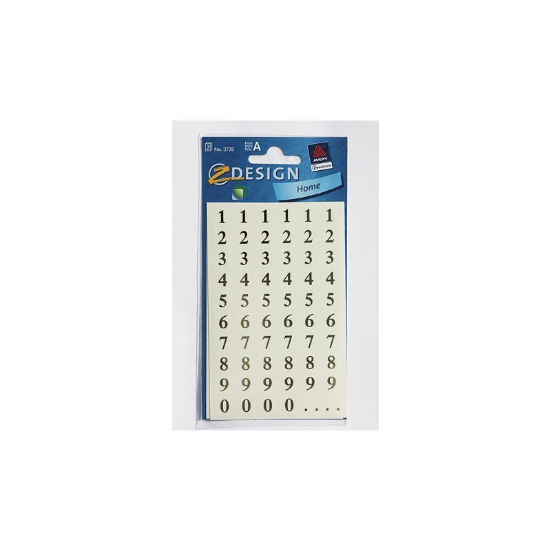Zweckform Stickers 'Numbers 1-9', plastic, gold Zweckform Stickers 'Numbers 1-9', plastic, gold