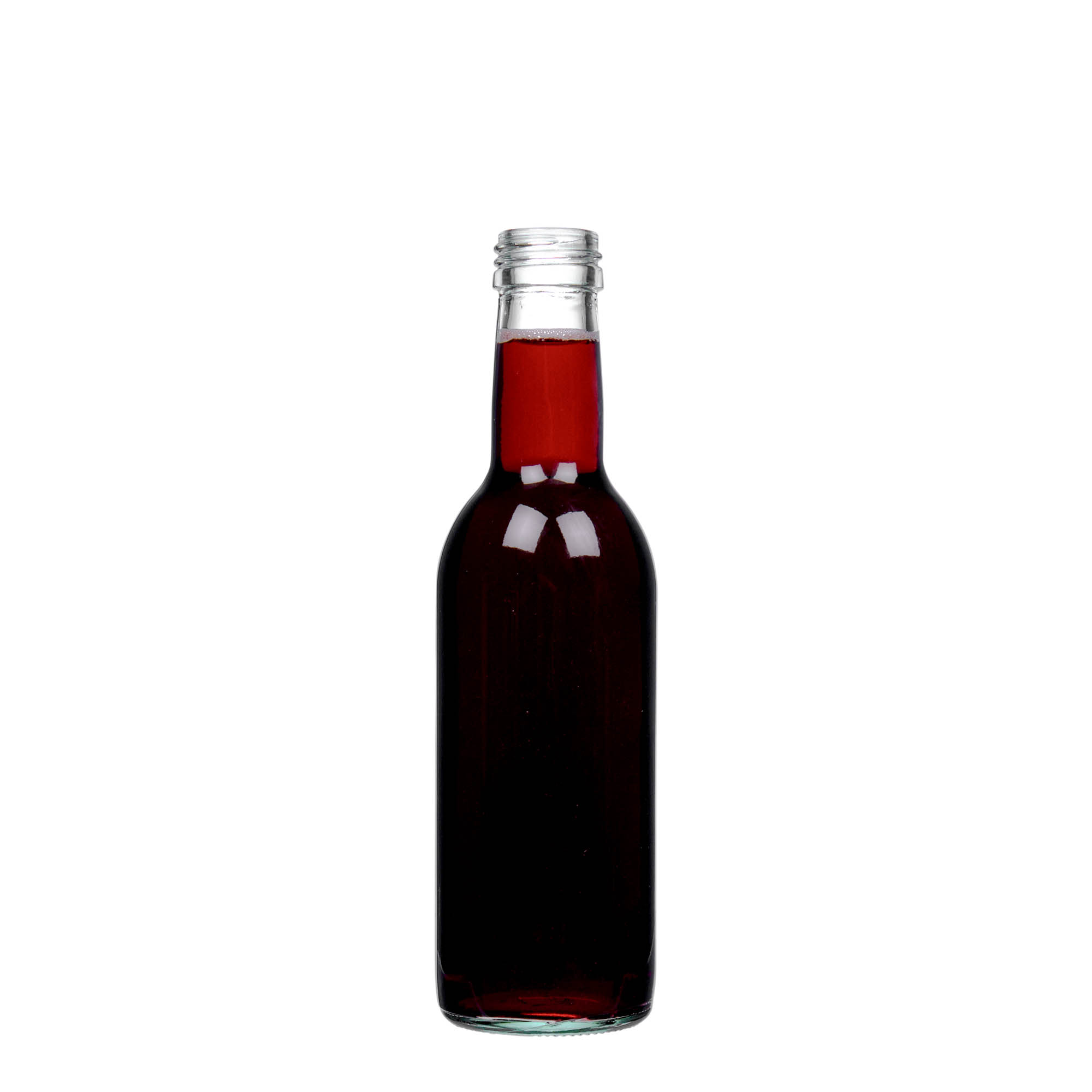 250 ml glass bottle 'Bordeaux', opening: PP 28 250 ml glass bottle 'Bordeaux', opening: PP 28