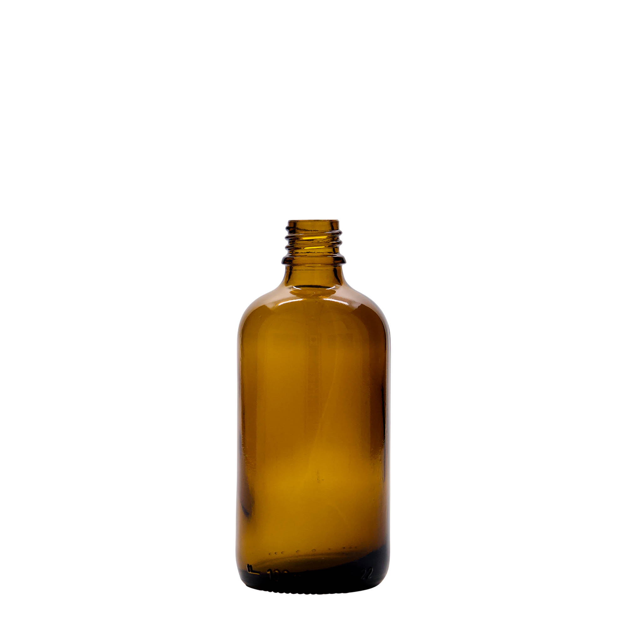 100 ml medical bottle with lotion pump, glass, brown, opening: DIN 18