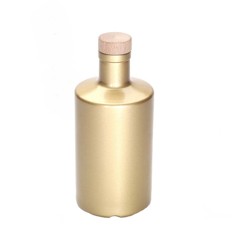 500 ml glass bottle 'Caroline', gold, opening: cork