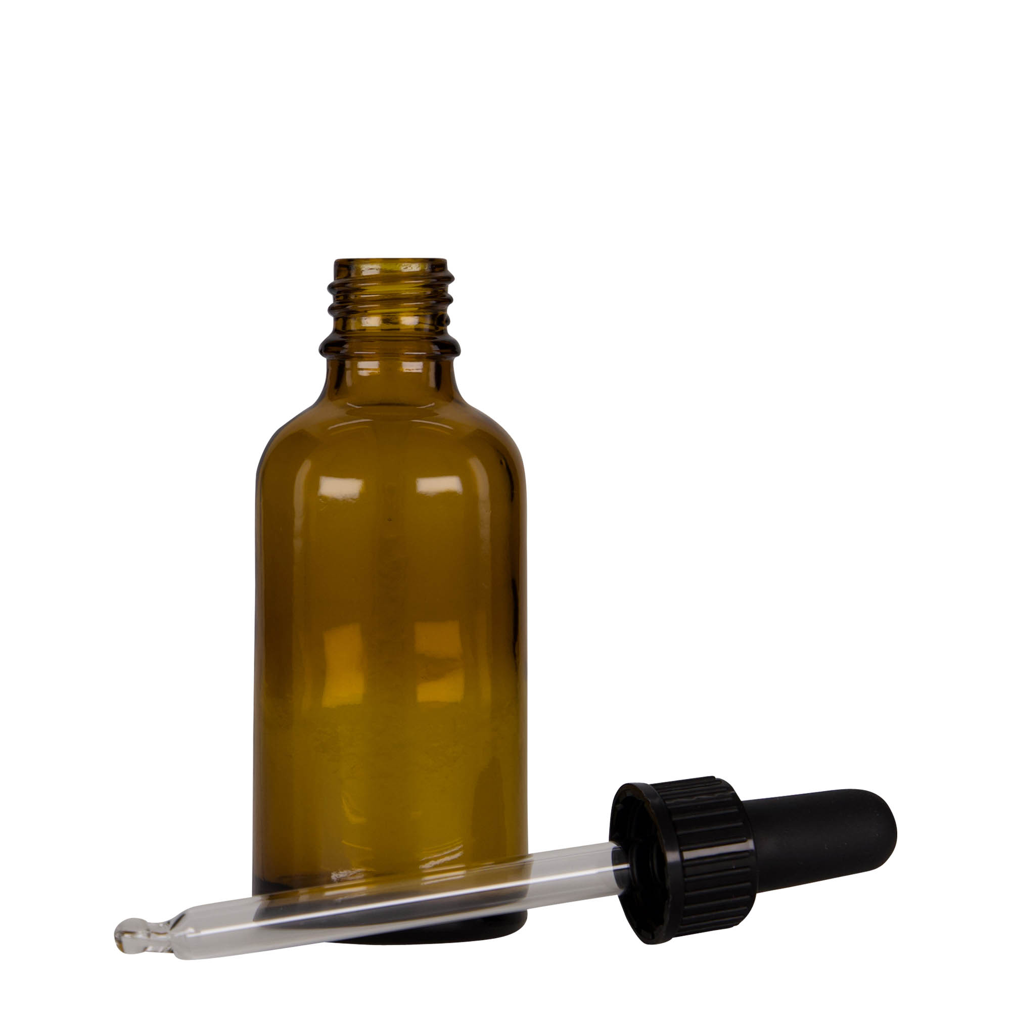 50 ml dropper bottle medicine, glass, brown-black, opening: DIN 18