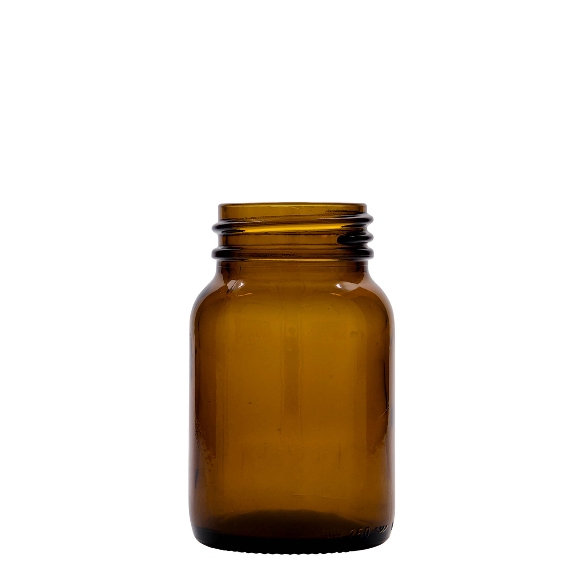 250 ml wide-neck jar, brown, opening: DIN 55 250 ml wide-neck jar, brown, opening: DIN 55
