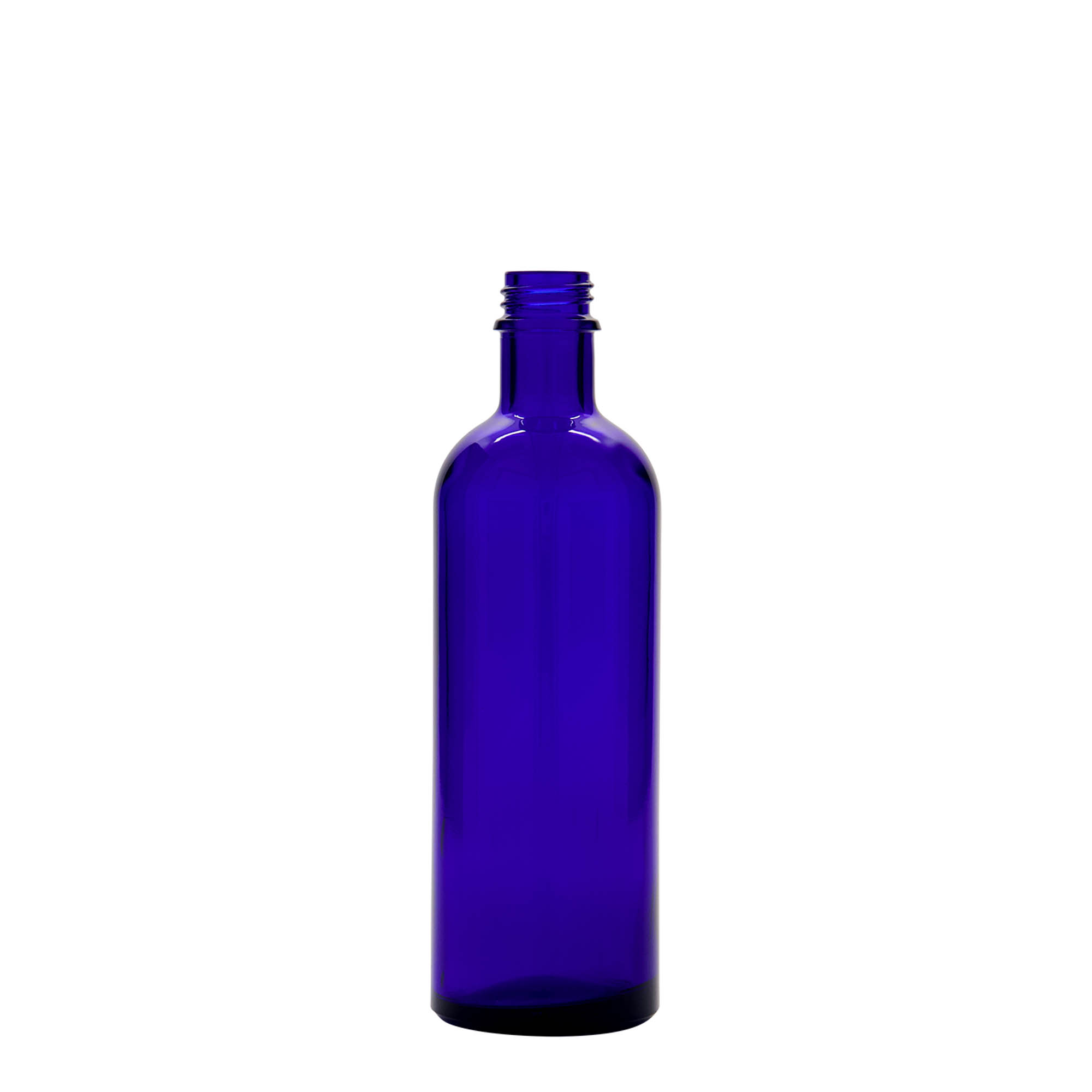 200 ml medicine bottle, glass, royal blue, opening: DIN 22