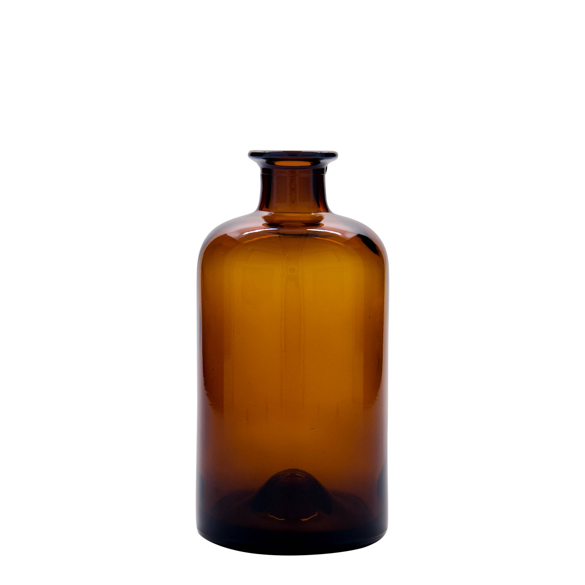 500 ml glass bottle, apothecary style, brown, opening: cork