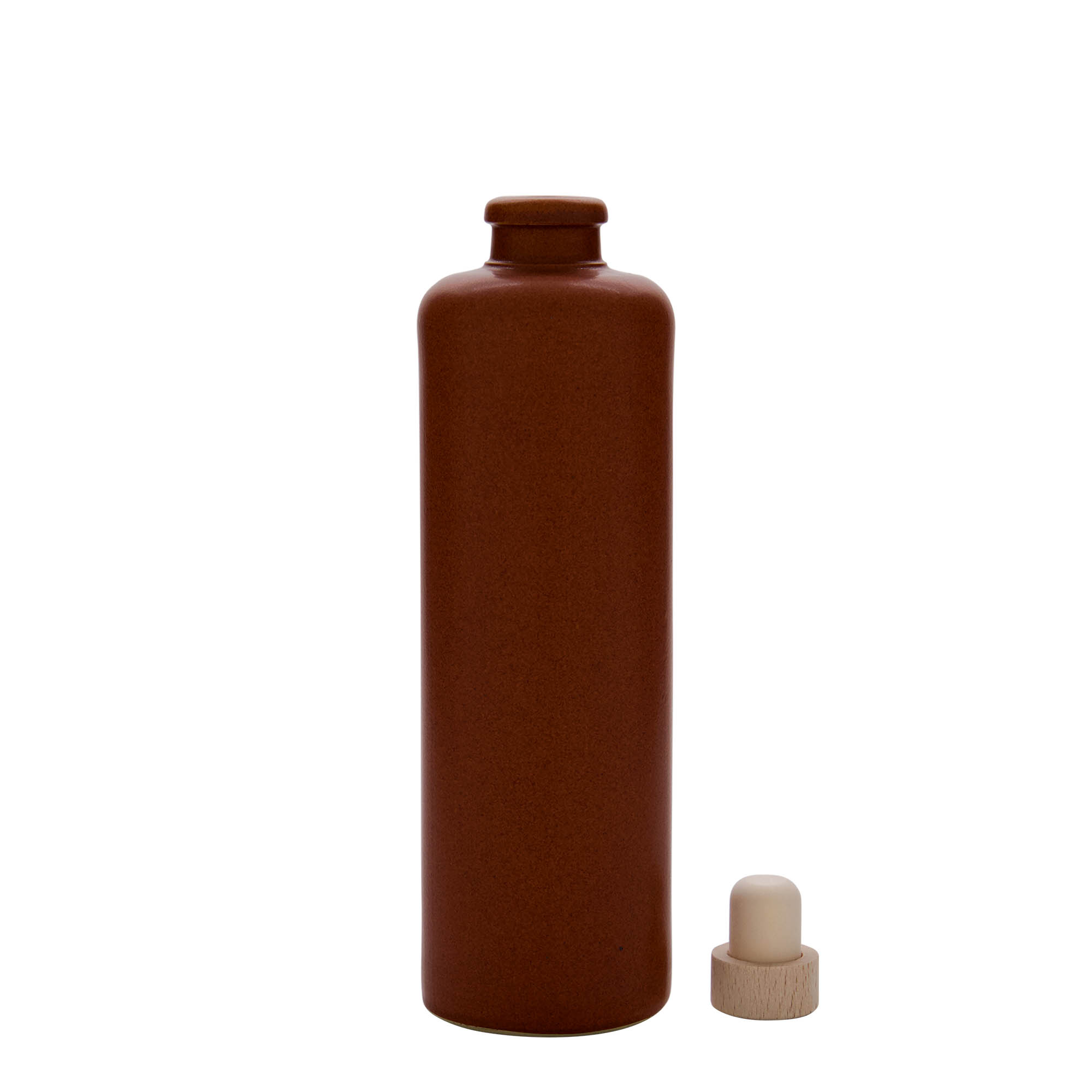 500 ml earthenware jug, stoneware, red-brown, mouth: cork