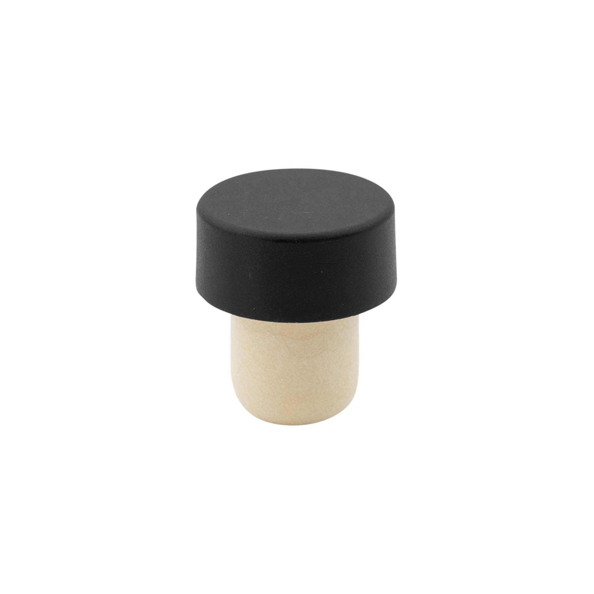 19 mm mushroom cork, plastic, black, for opening: cork 19 mm mushroom cork, plastic, black, for opening: cork