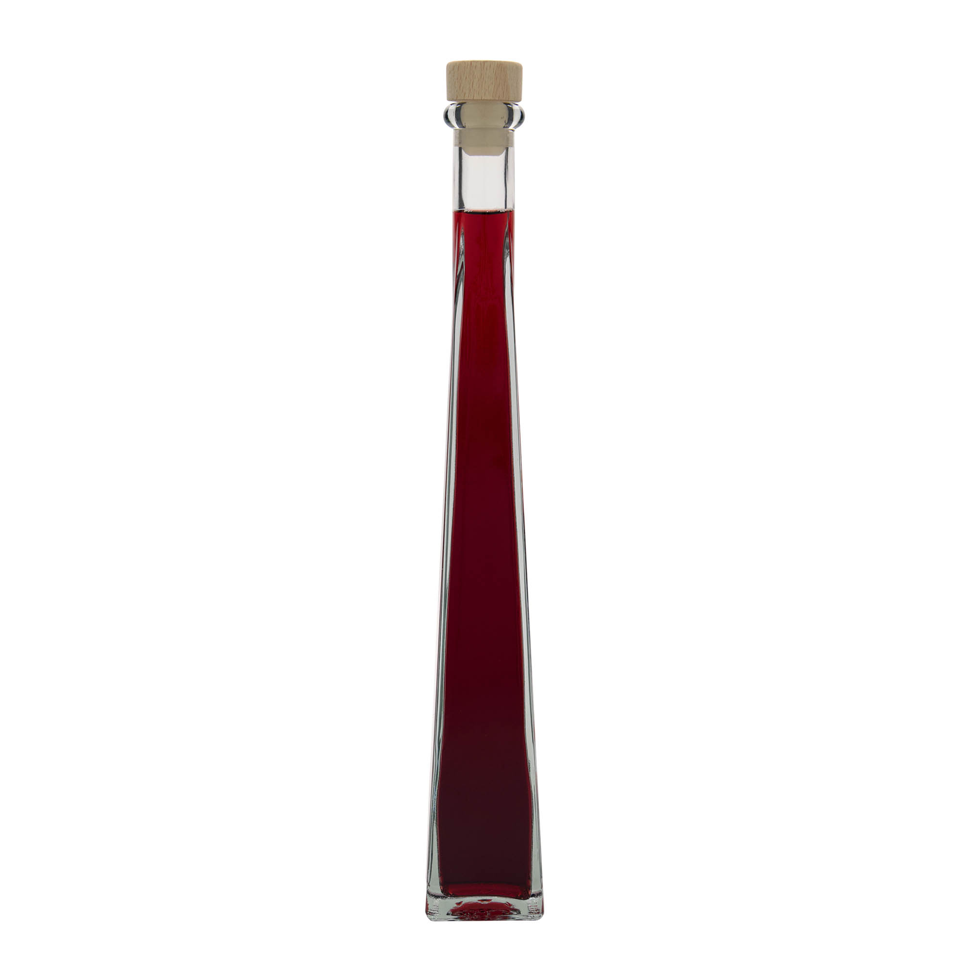 200 ml glass bottle ‘Dama Quadrato’, square, opening: cork