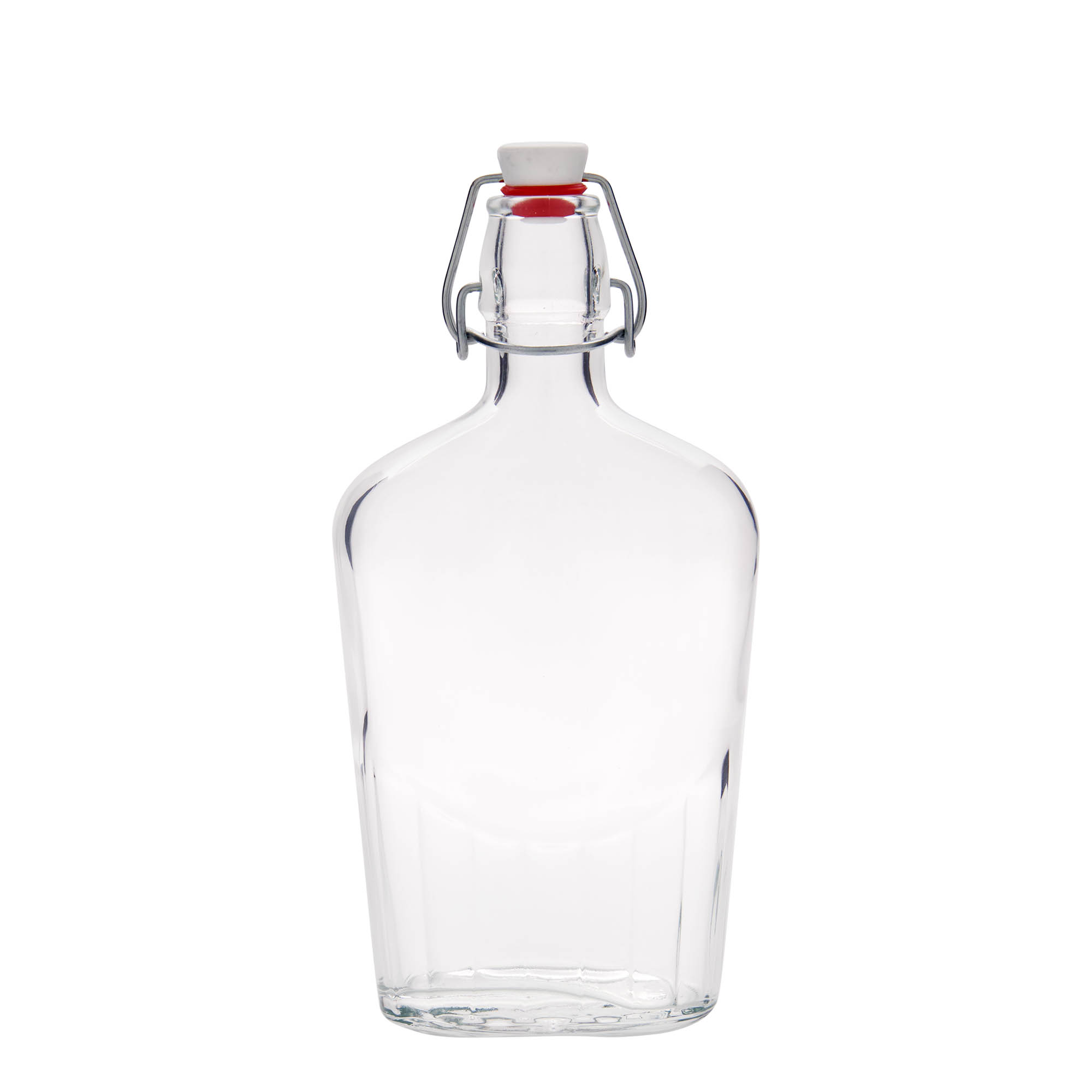 500 ml glass bottle 'Fiaschetta', oval, opening: swing top closure