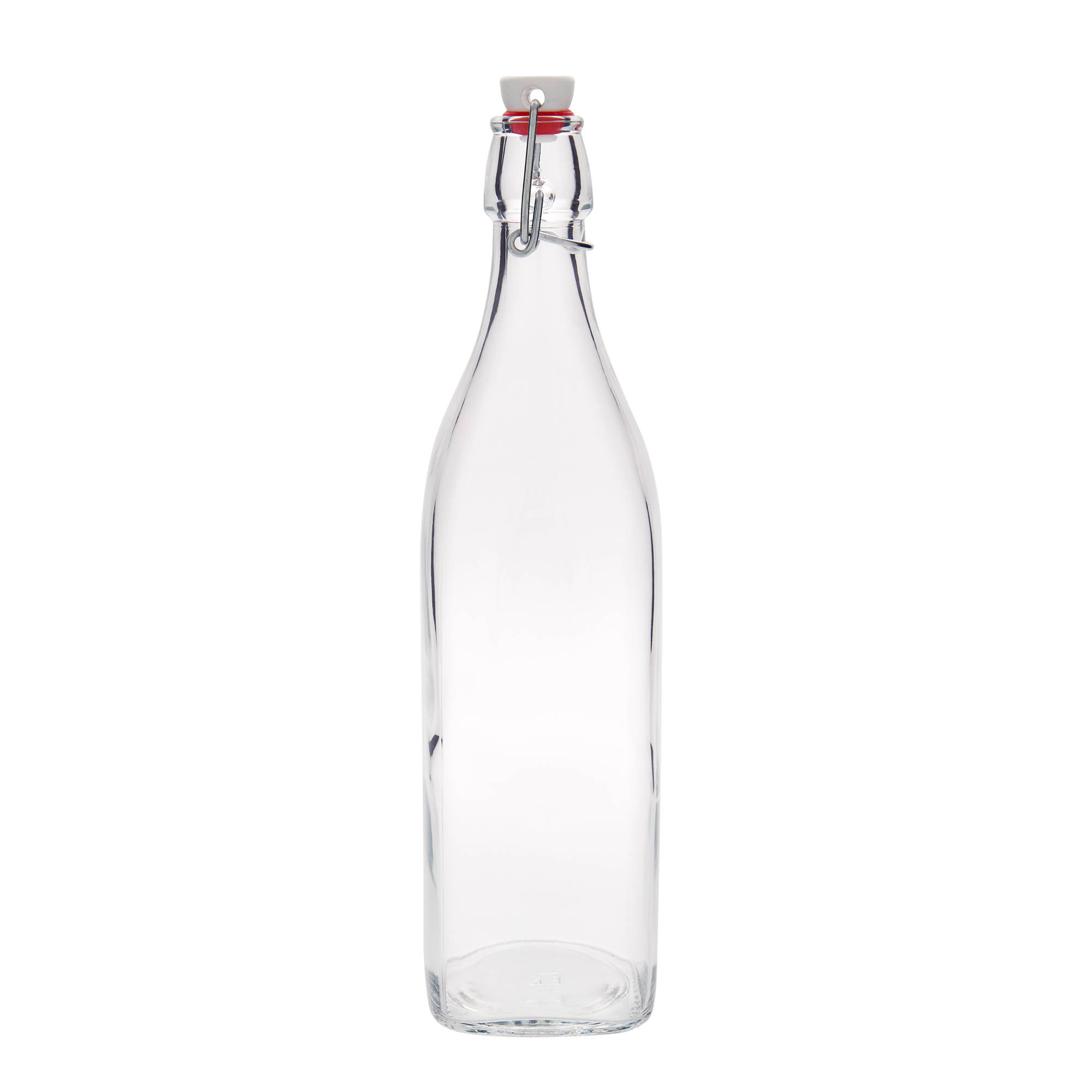 1,000 ml glass bottle 'Swing', square, closure: swing top 1,000 ml glass bottle 'Swing', square, closure: swing top