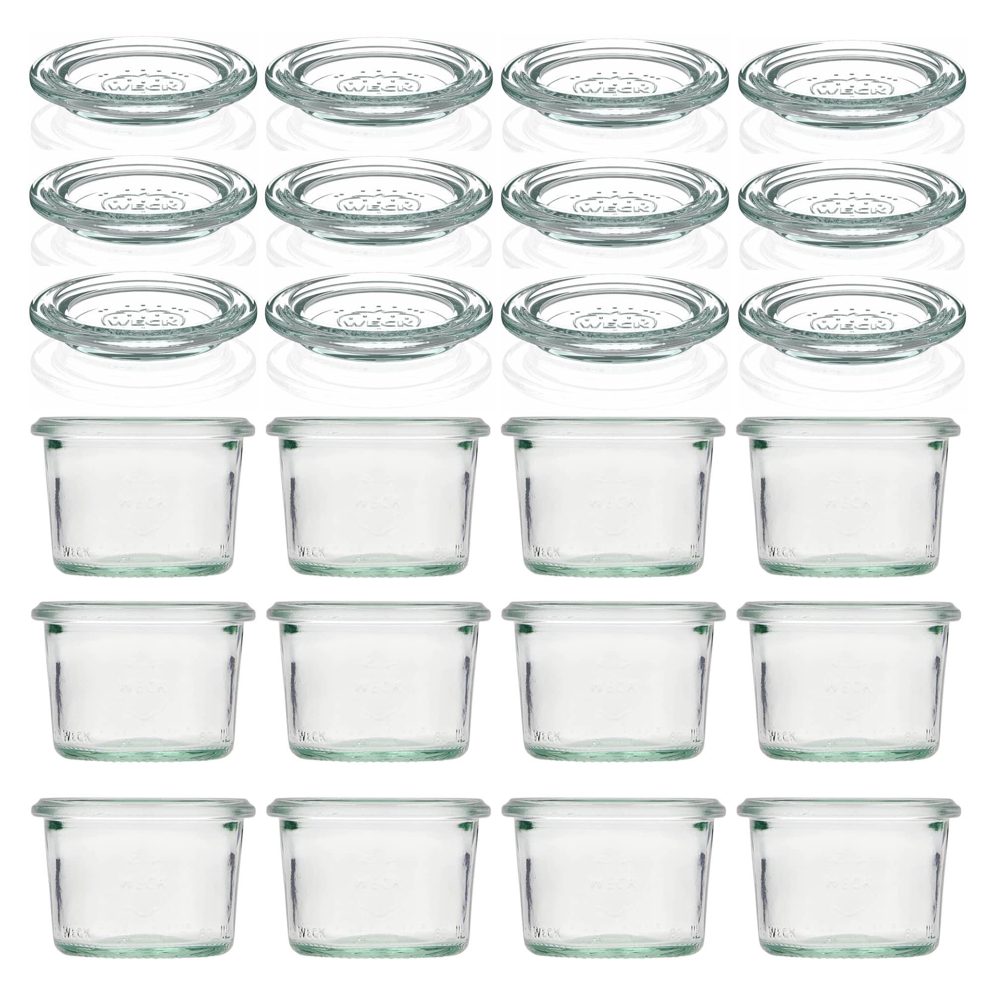 12x 80 ml WECK inverted jar with glass lid RR 60