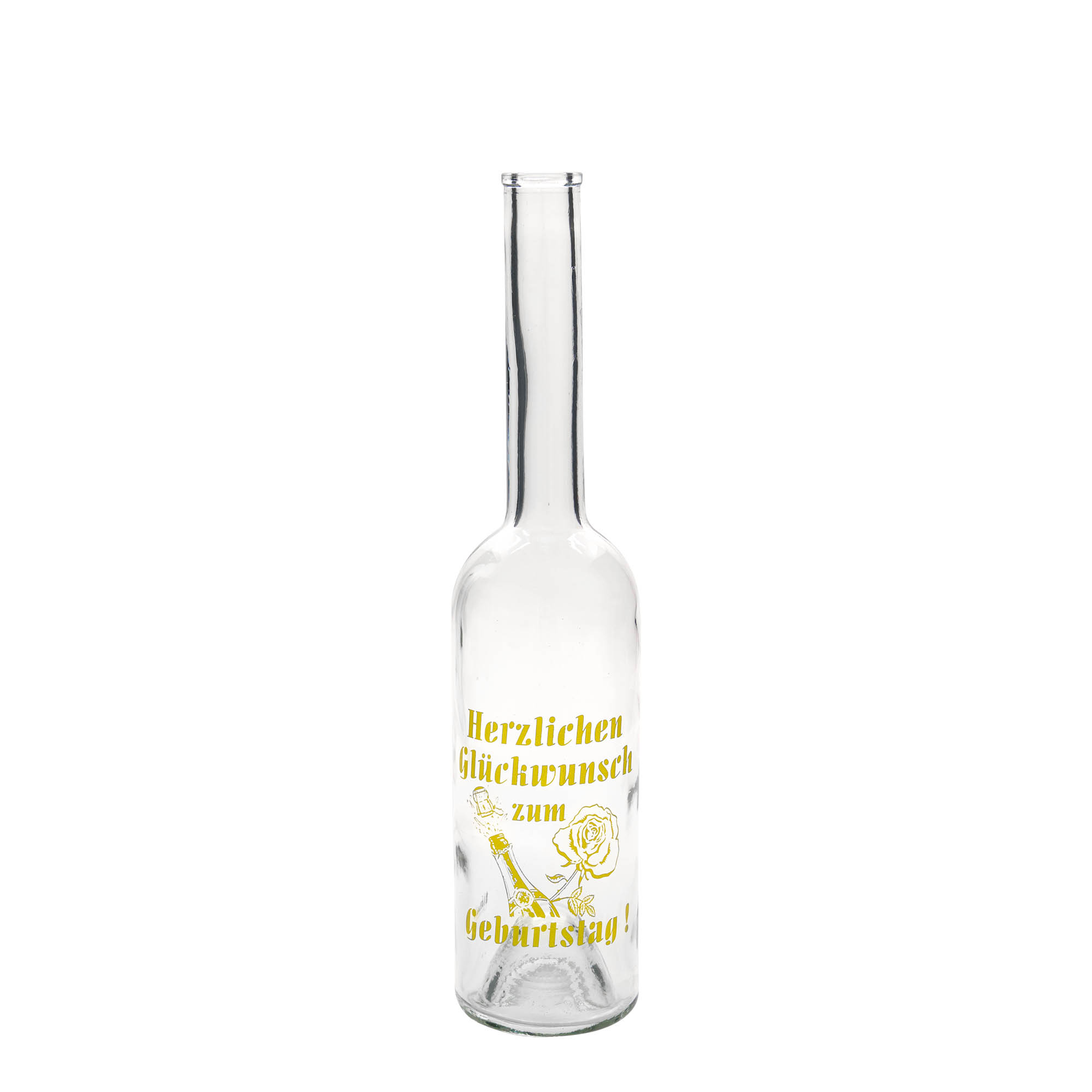 500 ml glass bottle Maximo printed 'Carnival', opening: cork