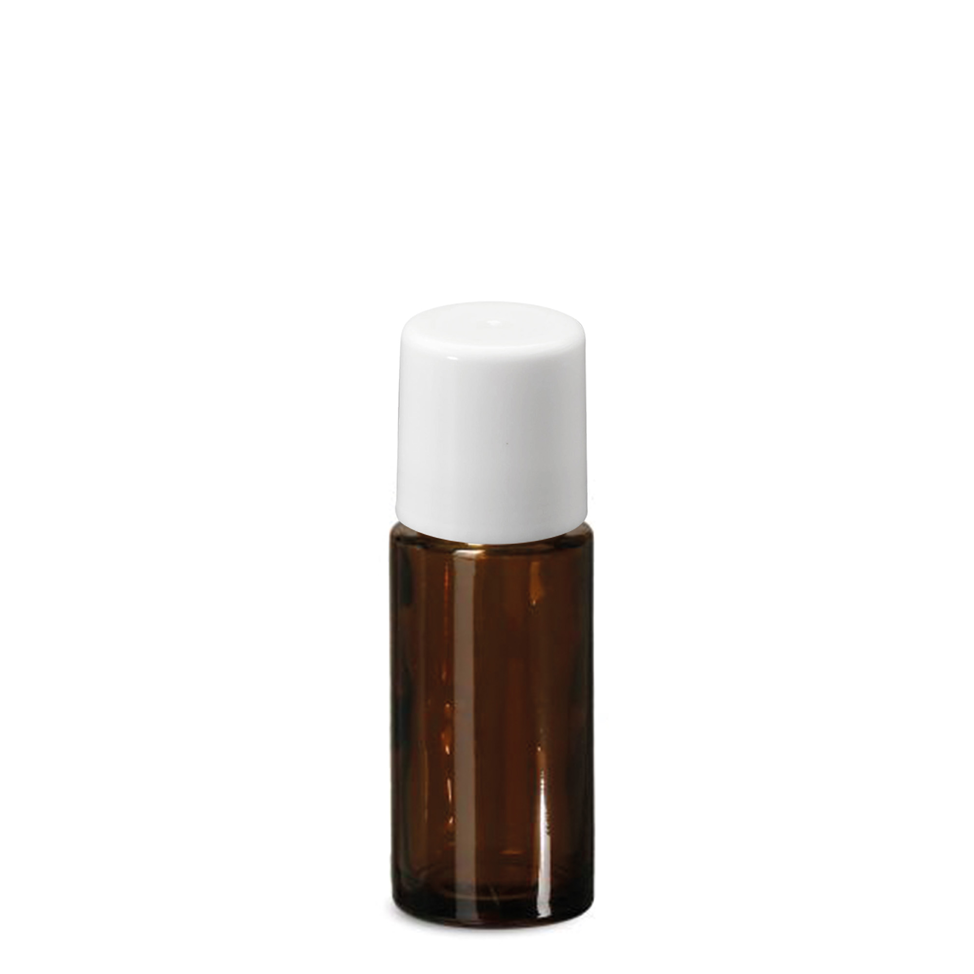 50 ml roll-on bottle, glass, brown, neck: screw cap
