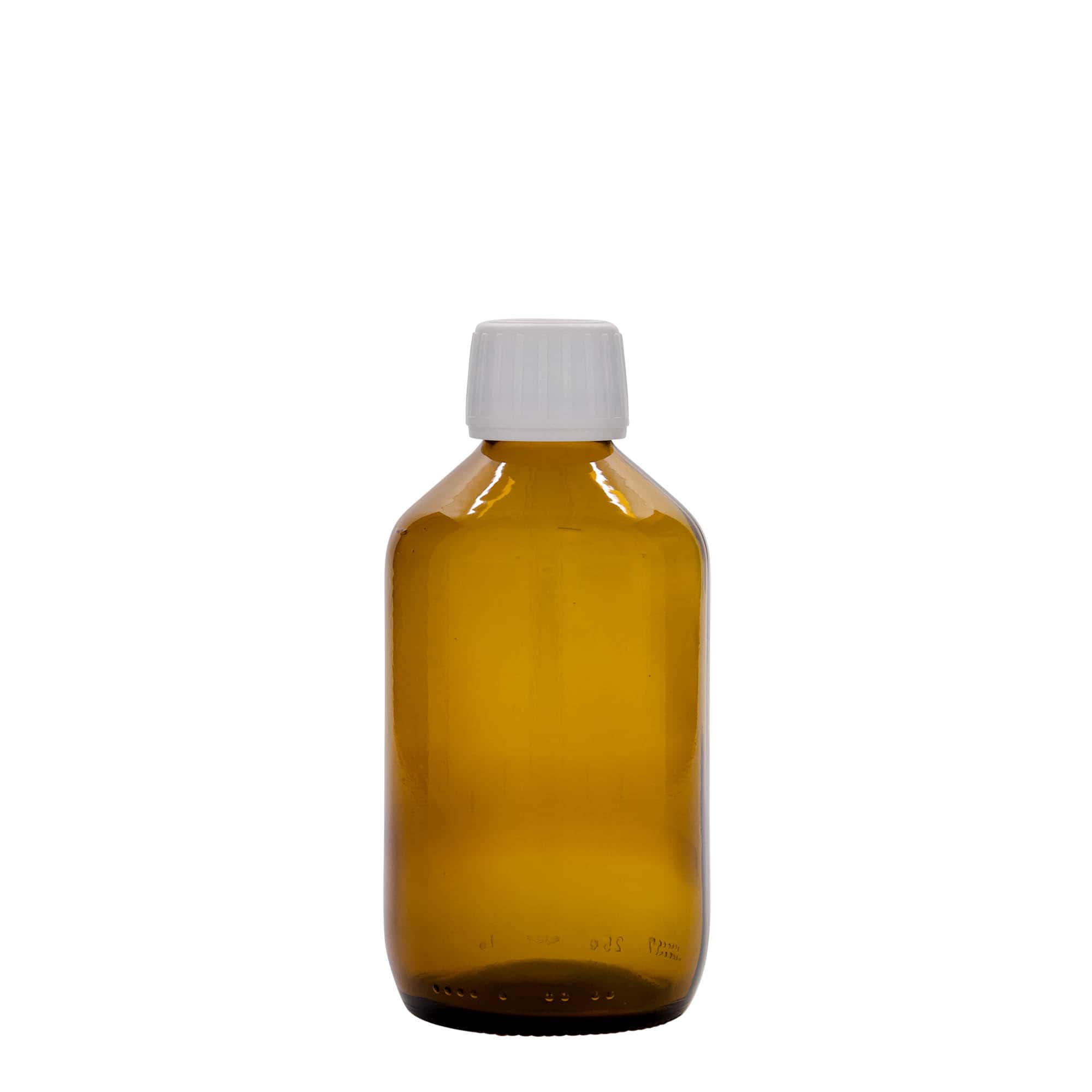 250 ml medicine bottle, brown, glass, opening: PP 28