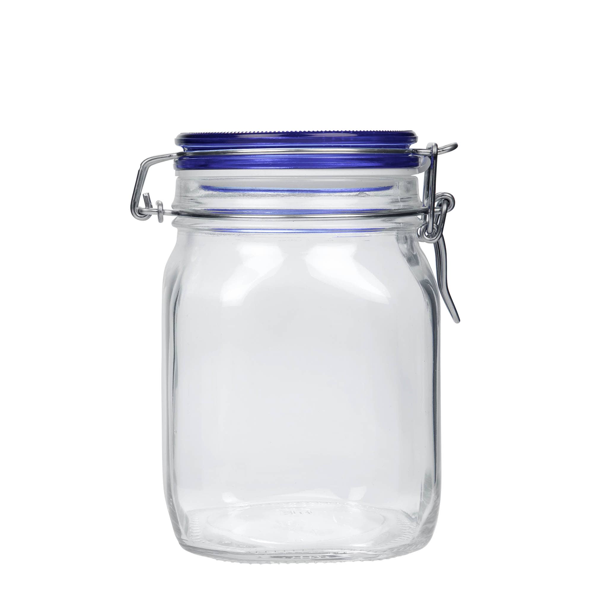 1,000 ml swing-top jar ‘Fido’ Blue Top, square, opening: swing-top closure