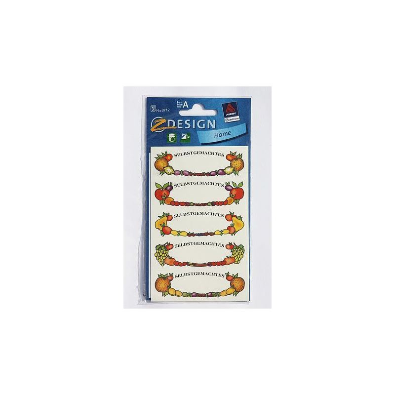 Themed labels 'Fruits Border', oval, paper, multicolour Themed labels 'Fruits Border', oval, paper, multicolour