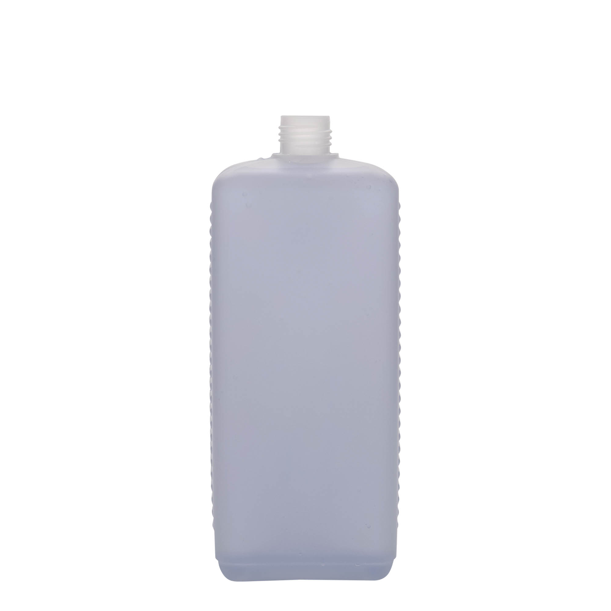 1,000 ml canister bottle, rectangular, HDPE plastic, natural, opening: DIN 25 EPE