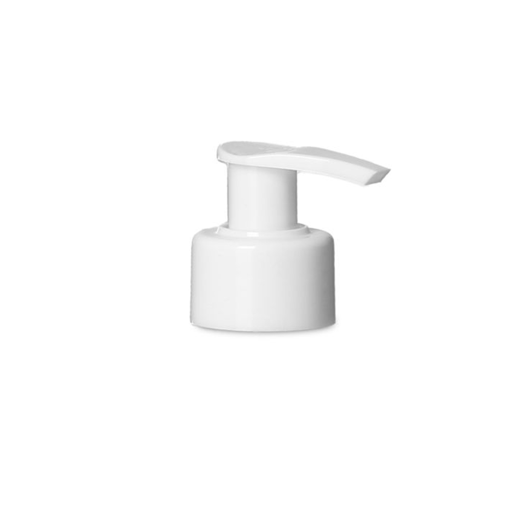 Screw cap with dispenser pump, white PP plastic, for neck: PP 28 Screw cap with dispenser pump, white PP plastic, for neck: PP 28