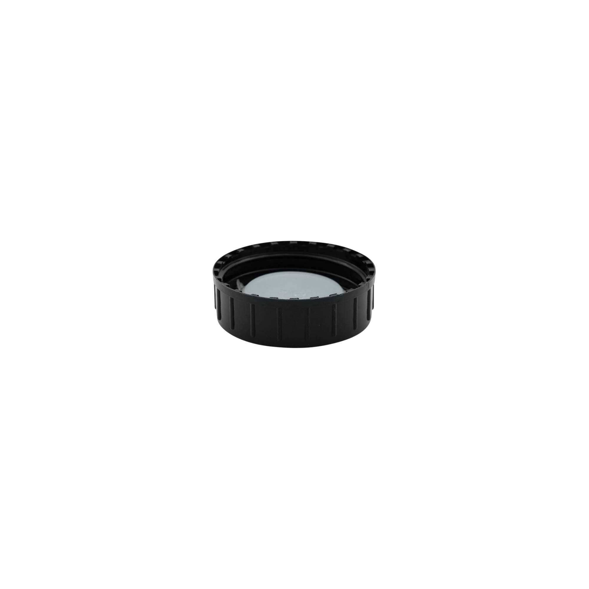 Screw cap, PP plastic, black, for opening: DIN 40 Screw cap, PP plastic, black, for opening: DIN 40