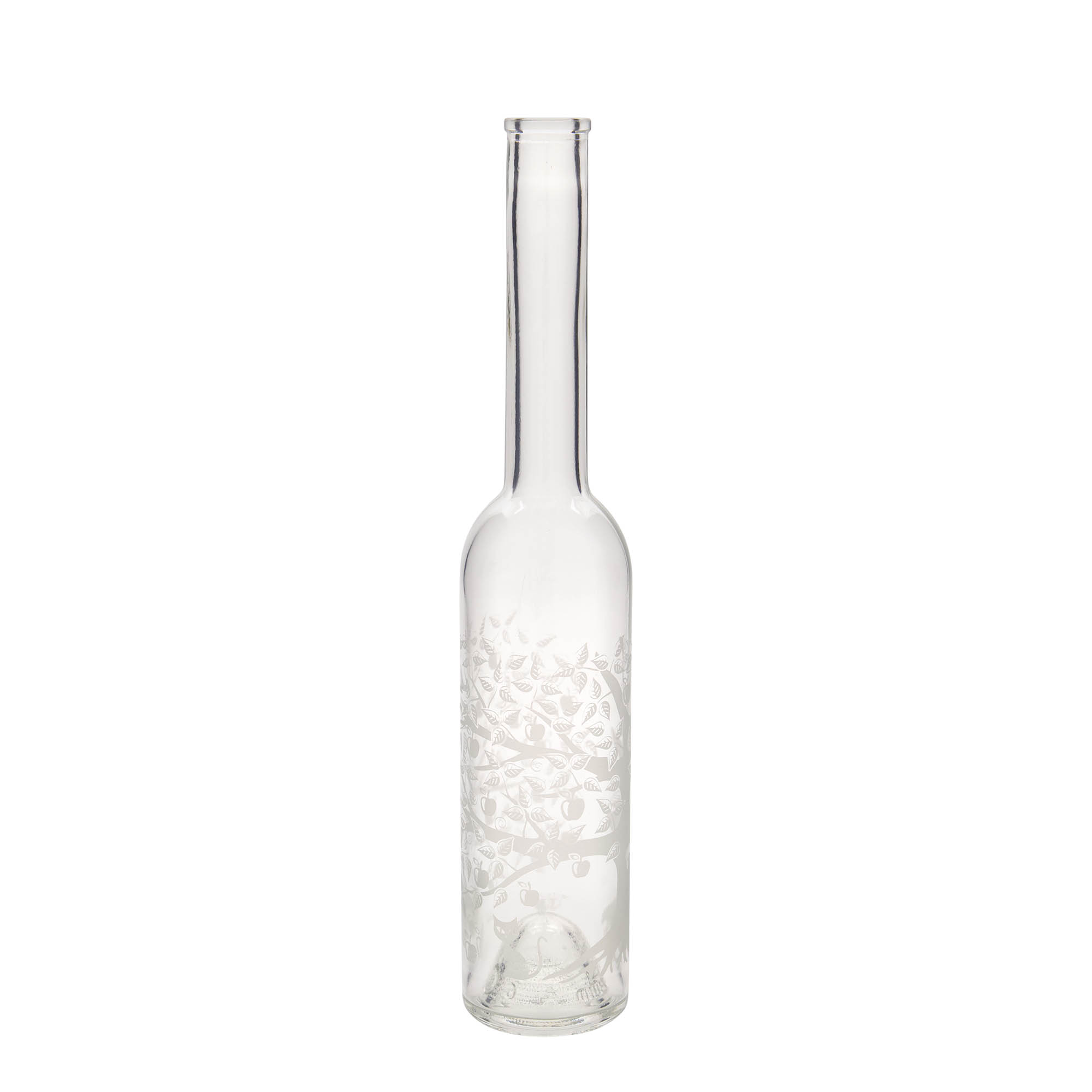 350 ml glass bottle 'Opera', print: apple tree, closure: cork 350 ml glass bottle 'Opera', print: apple tree, closure: cork