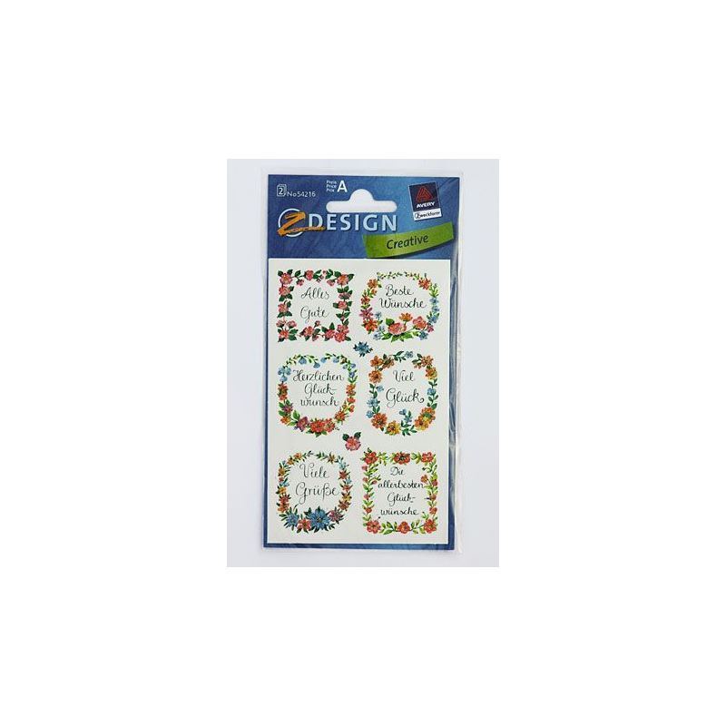 Zweckform Stickers 'Congratulations', paper, multicoloured