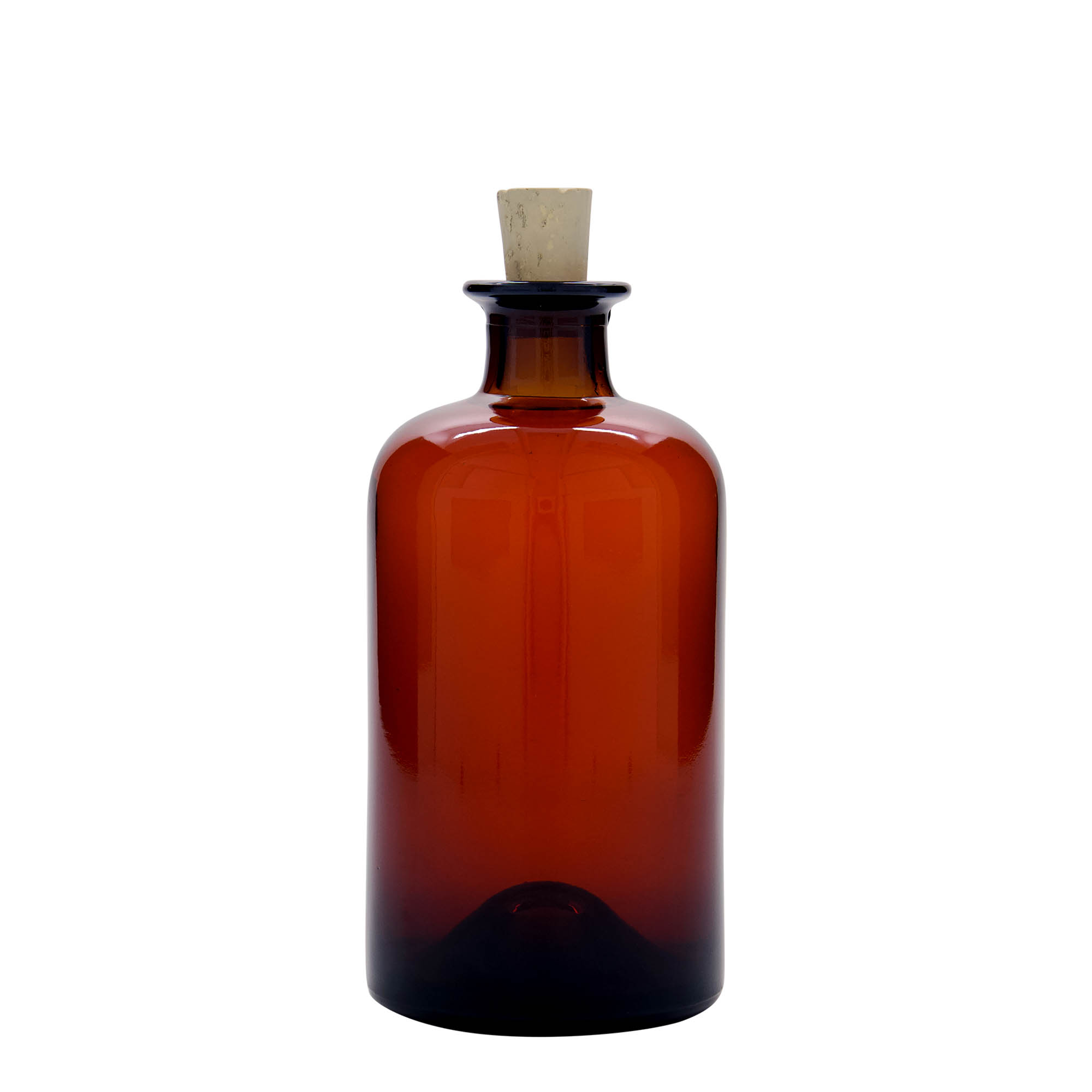 500 ml glass bottle, apothecary style, brown, opening: cork 500 ml glass bottle, apothecary style, brown, opening: cork