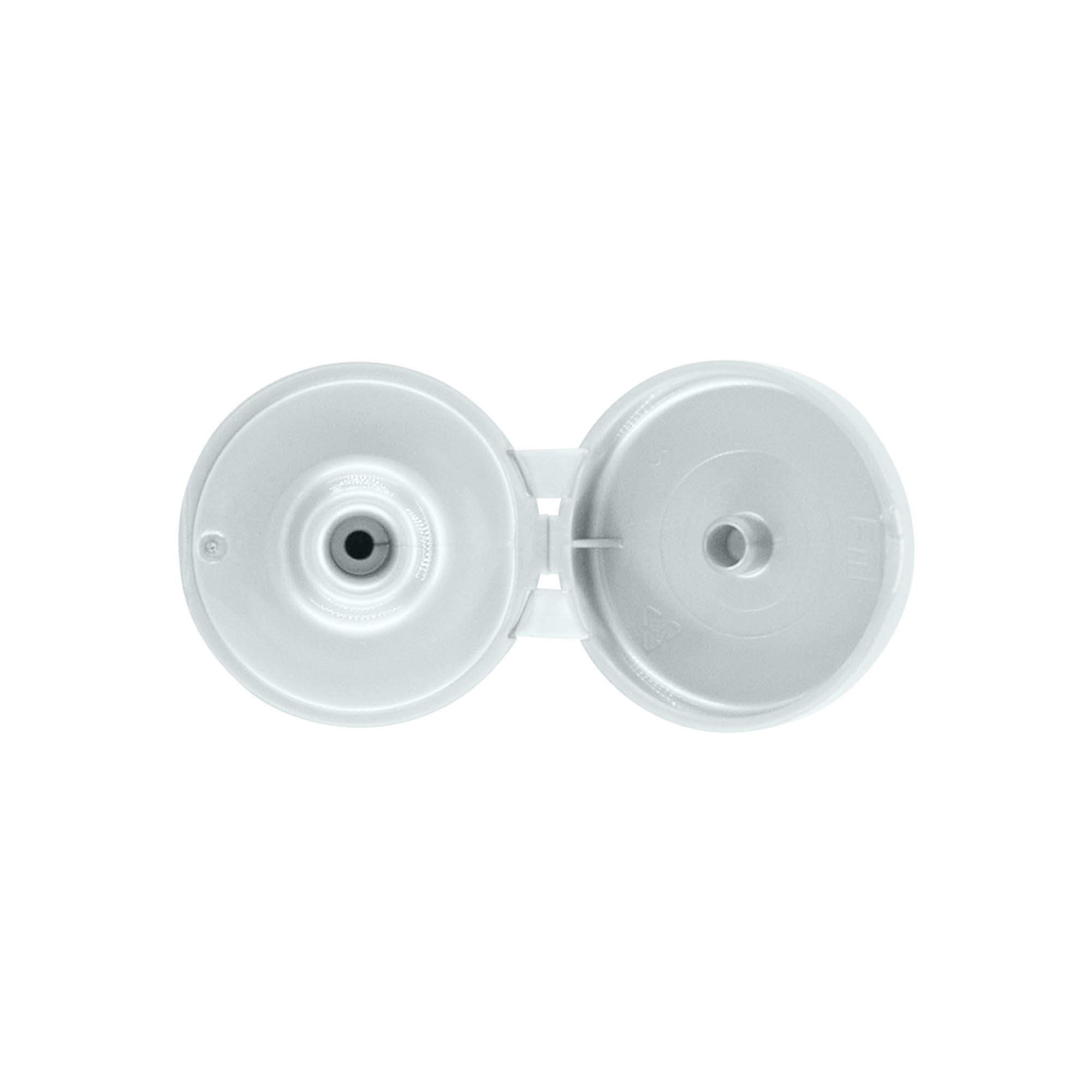 Screw cap with hinge, PP plastic, silver, for opening: 24/410 Screw cap with hinge, PP plastic, silver, for opening: 24/410