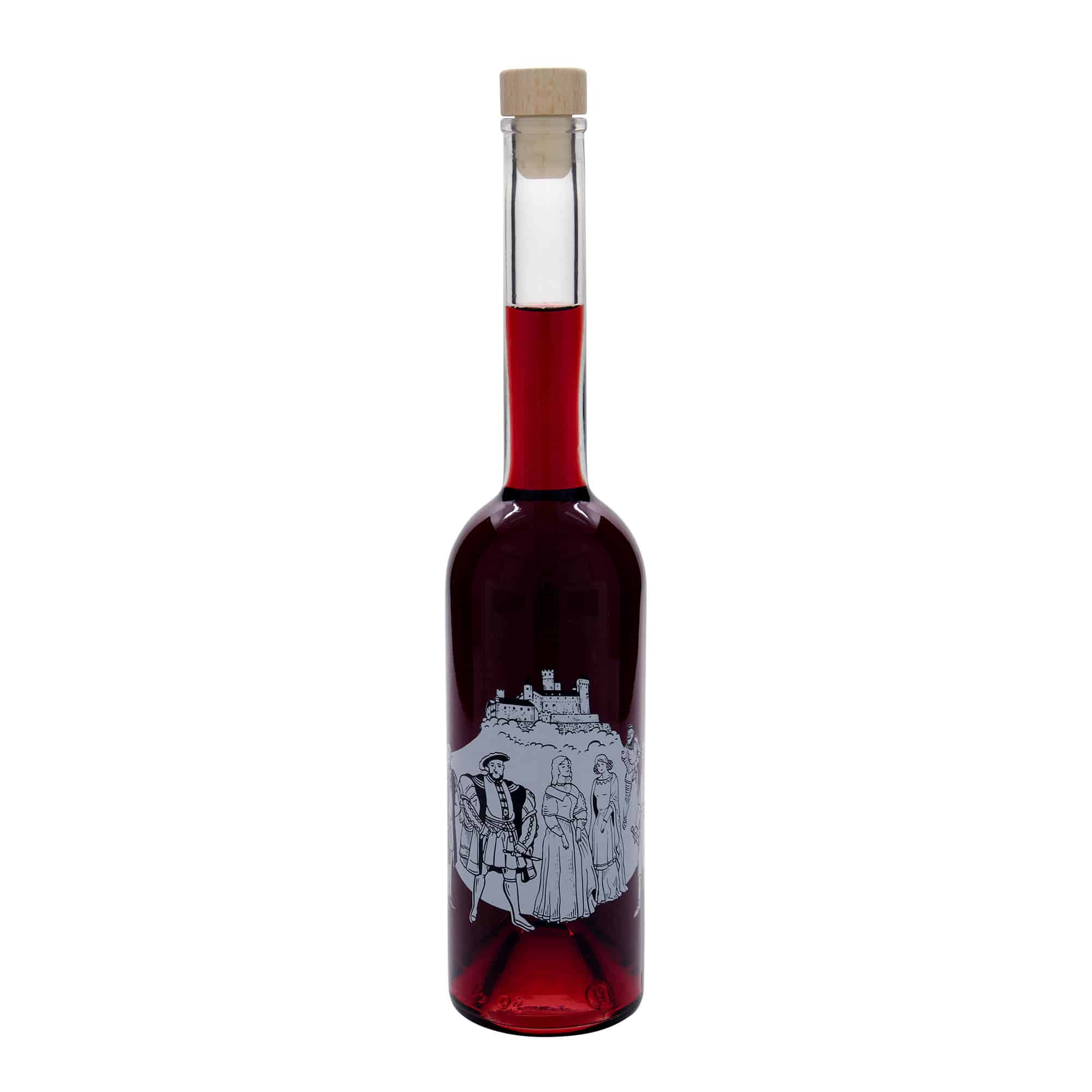 500 ml glass bottle ‘Opera’, design: medieval, opening: cork