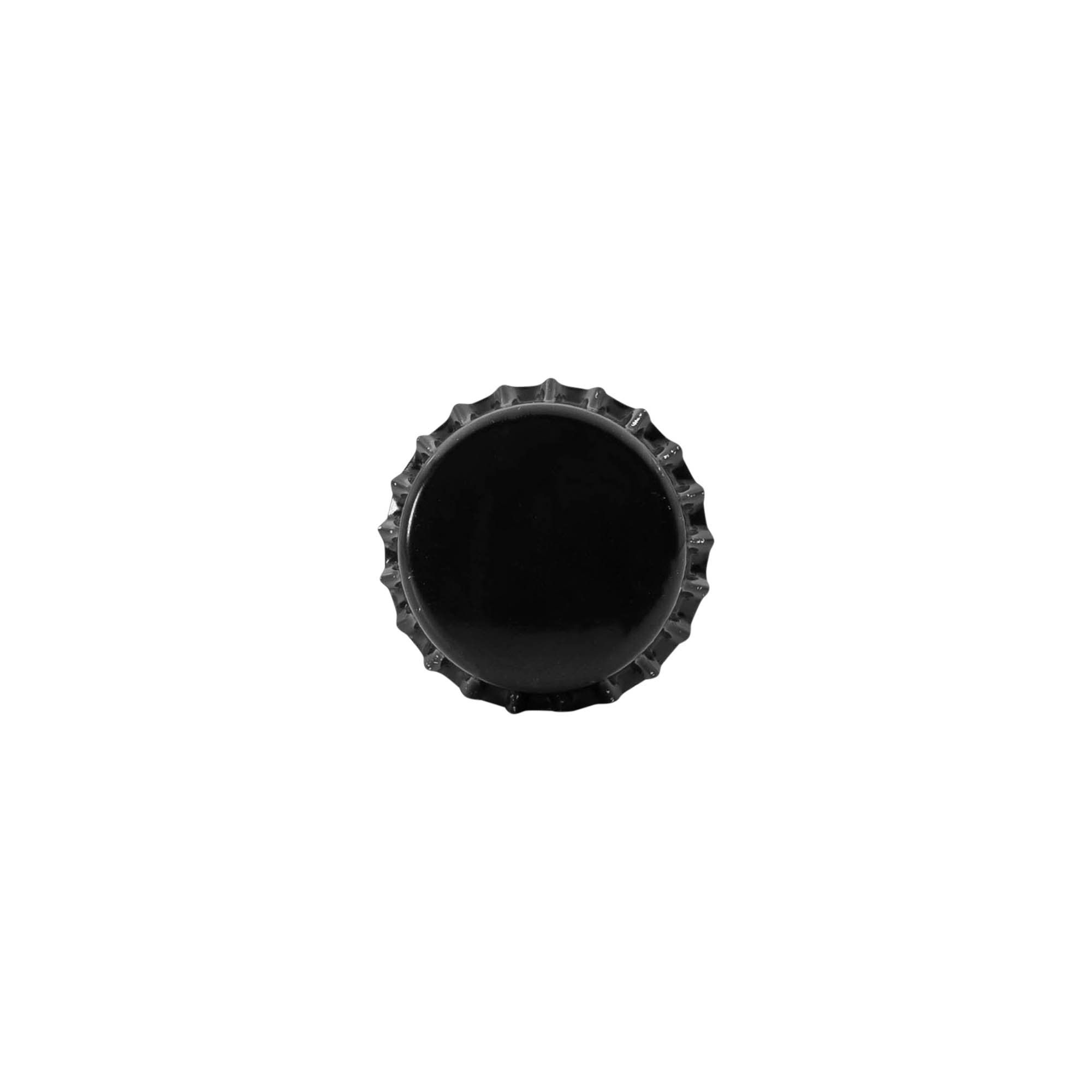 Crown caps 26 mm, metal, black Crown caps 26 mm, metal, black