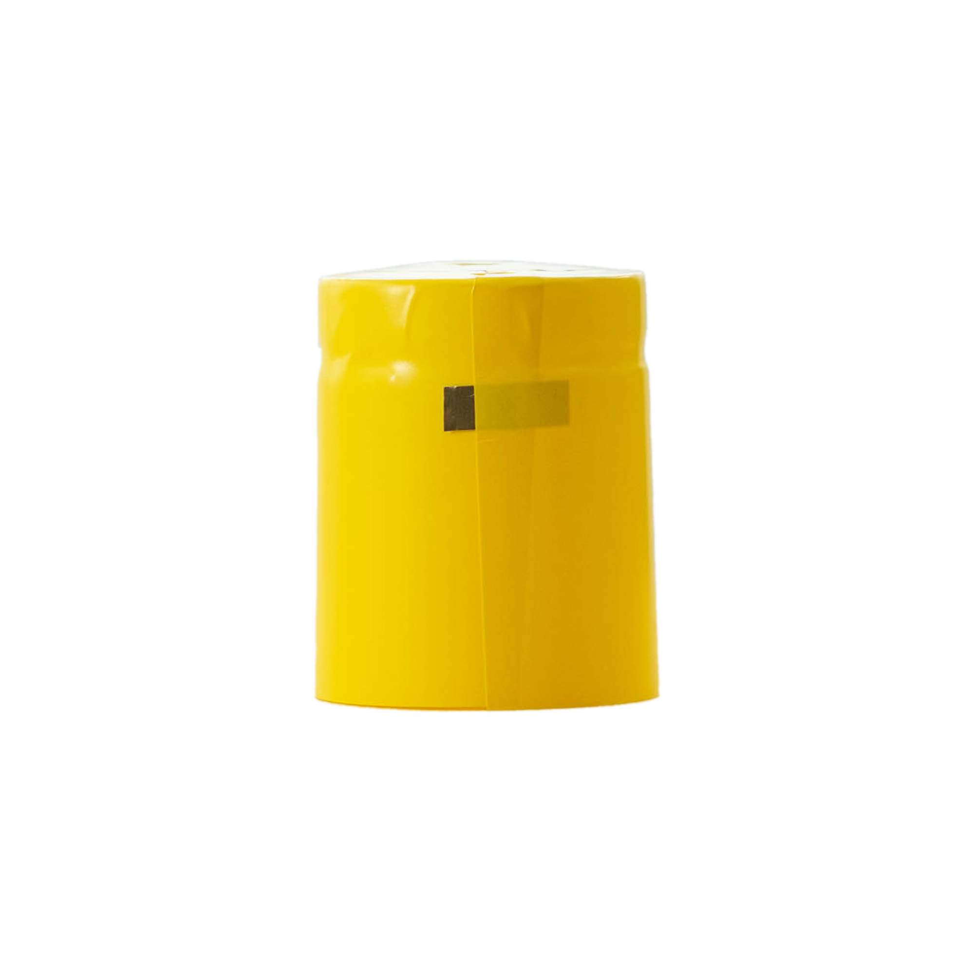 Heat shrink capsule 32x41, PVC plastic, yellow Heat shrink capsule 32x41, PVC plastic, yellow