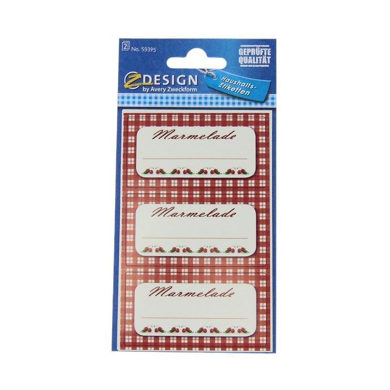 Zweckform Labels 'Jam checked', rectangular, paper, red