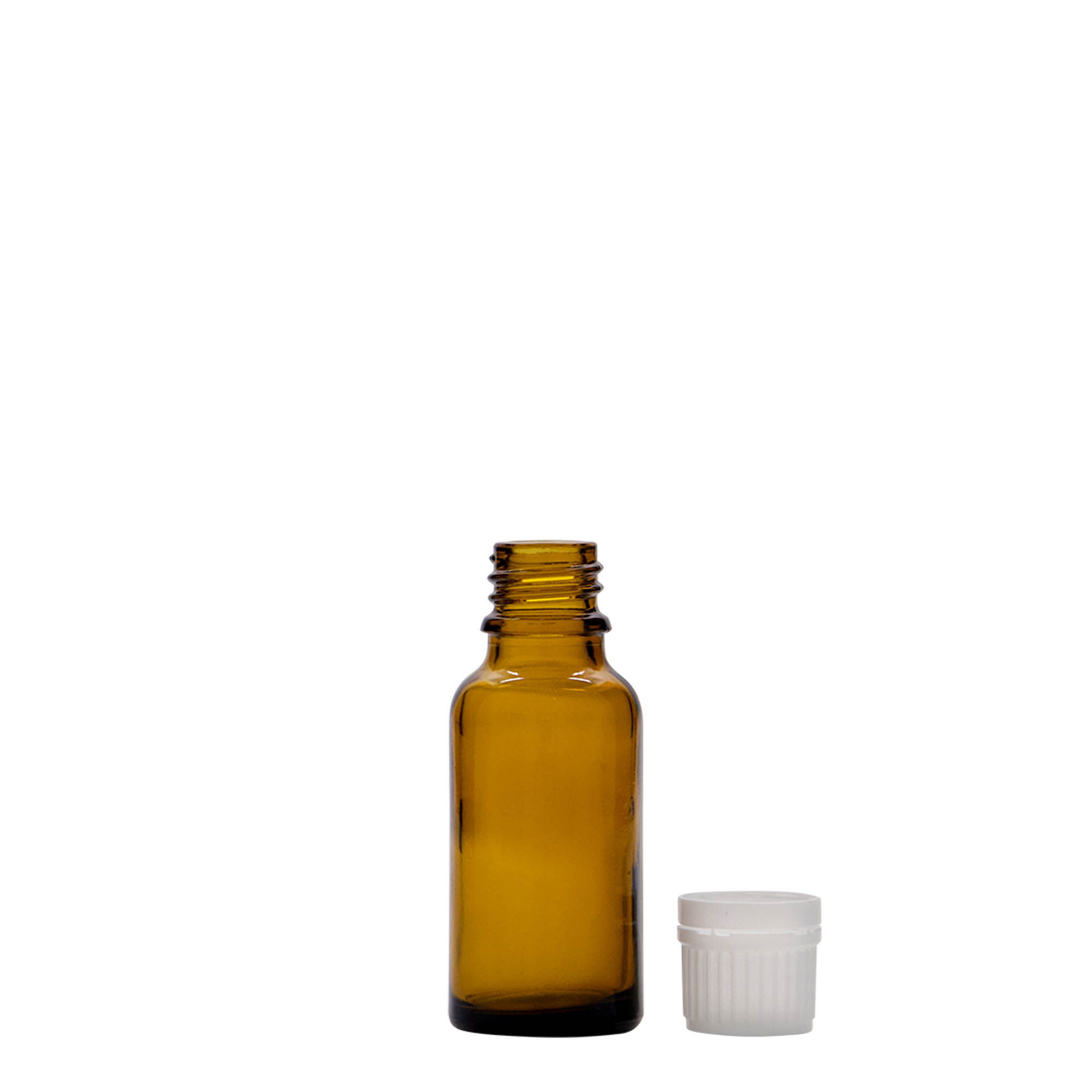 20 ml medicine bottle, glass, brown, closure: DIN 18