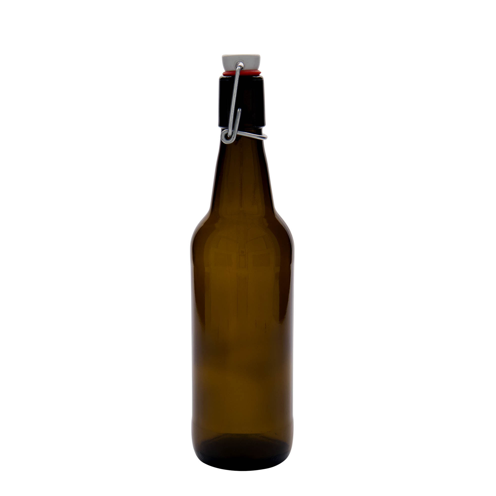 500 ml beer bottle, glass, brown, opening: swing top closure