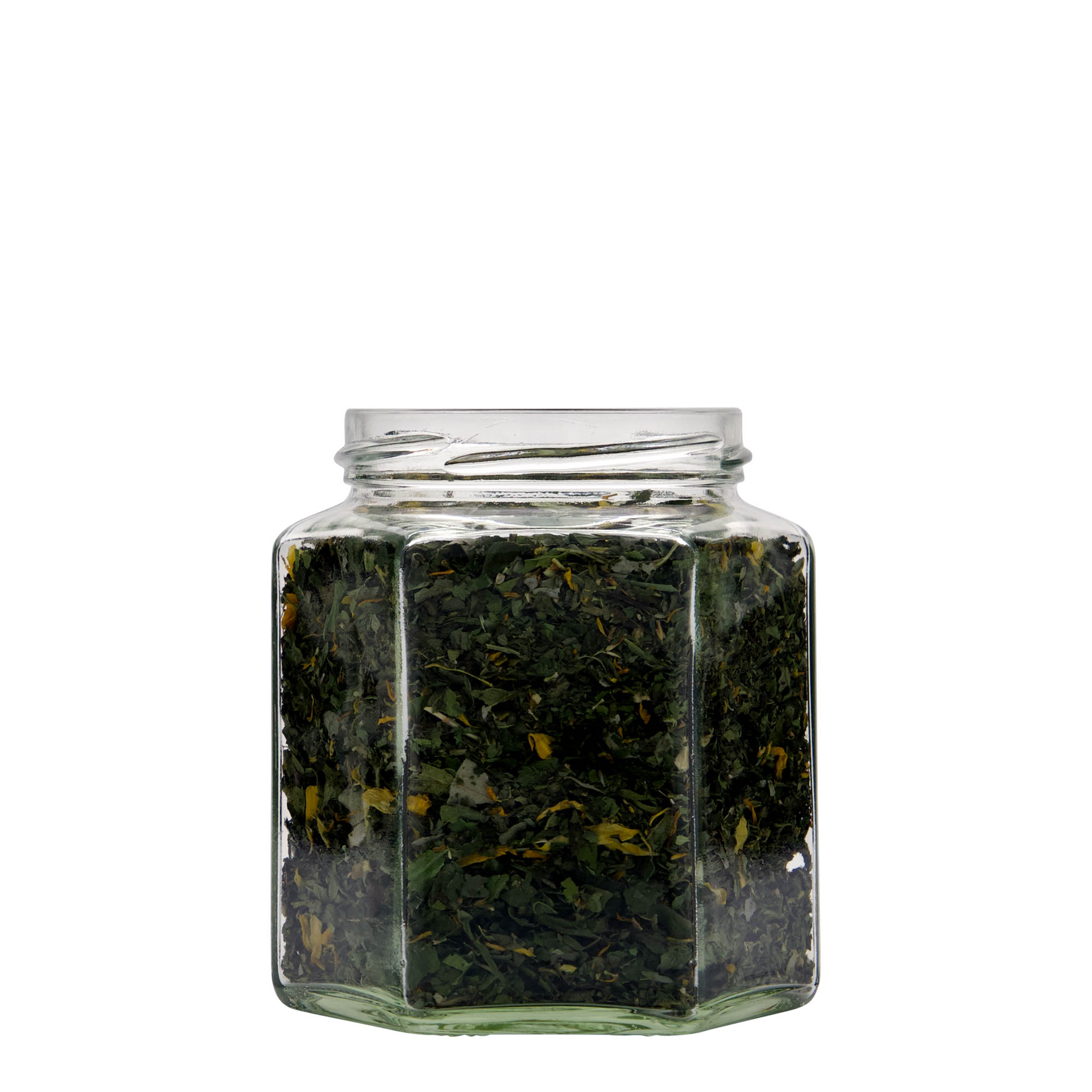 390 ml hexagonal jar, opening: Twist-off (TO 70)