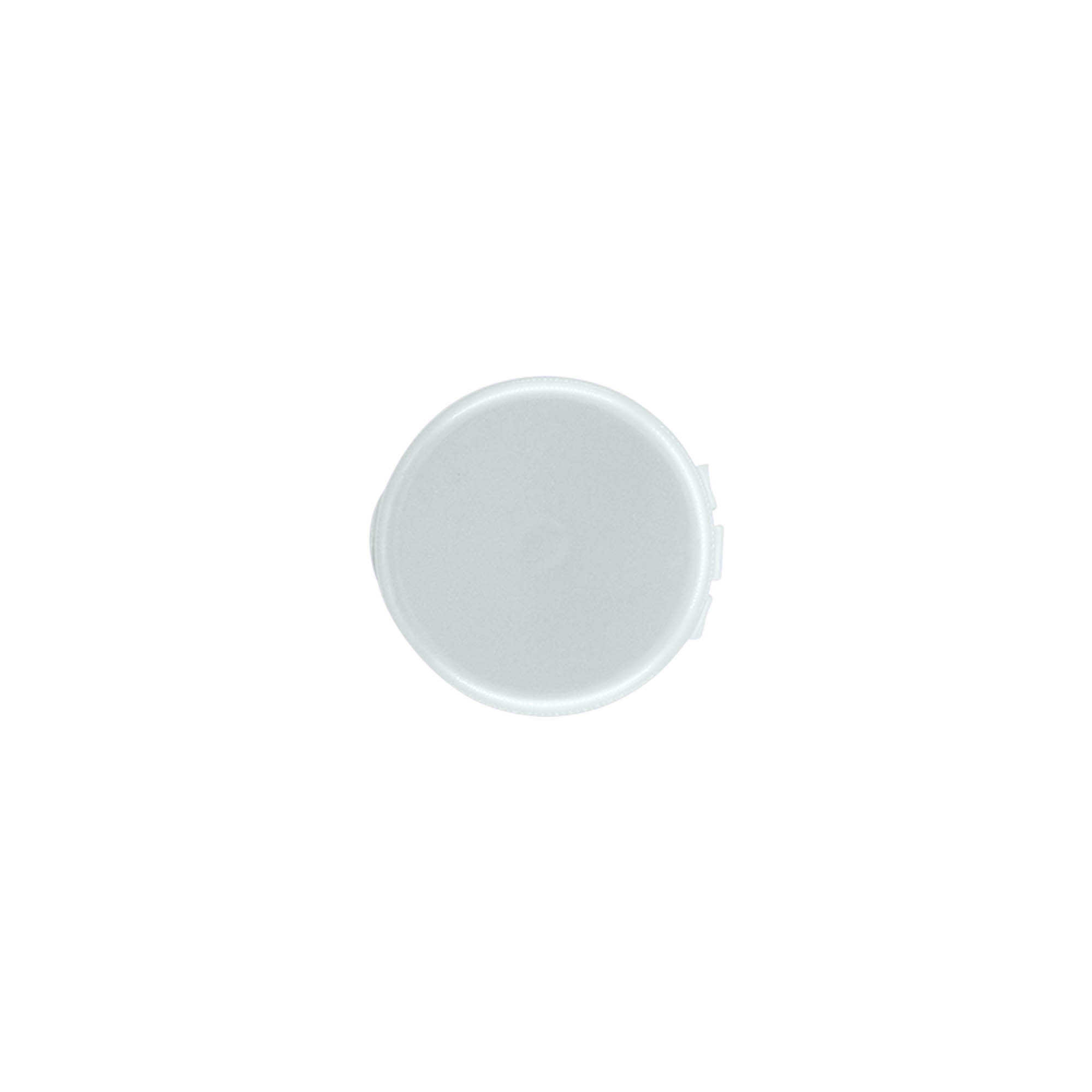 Screw cap with hinge, PP plastic, silver, for opening: 24/410