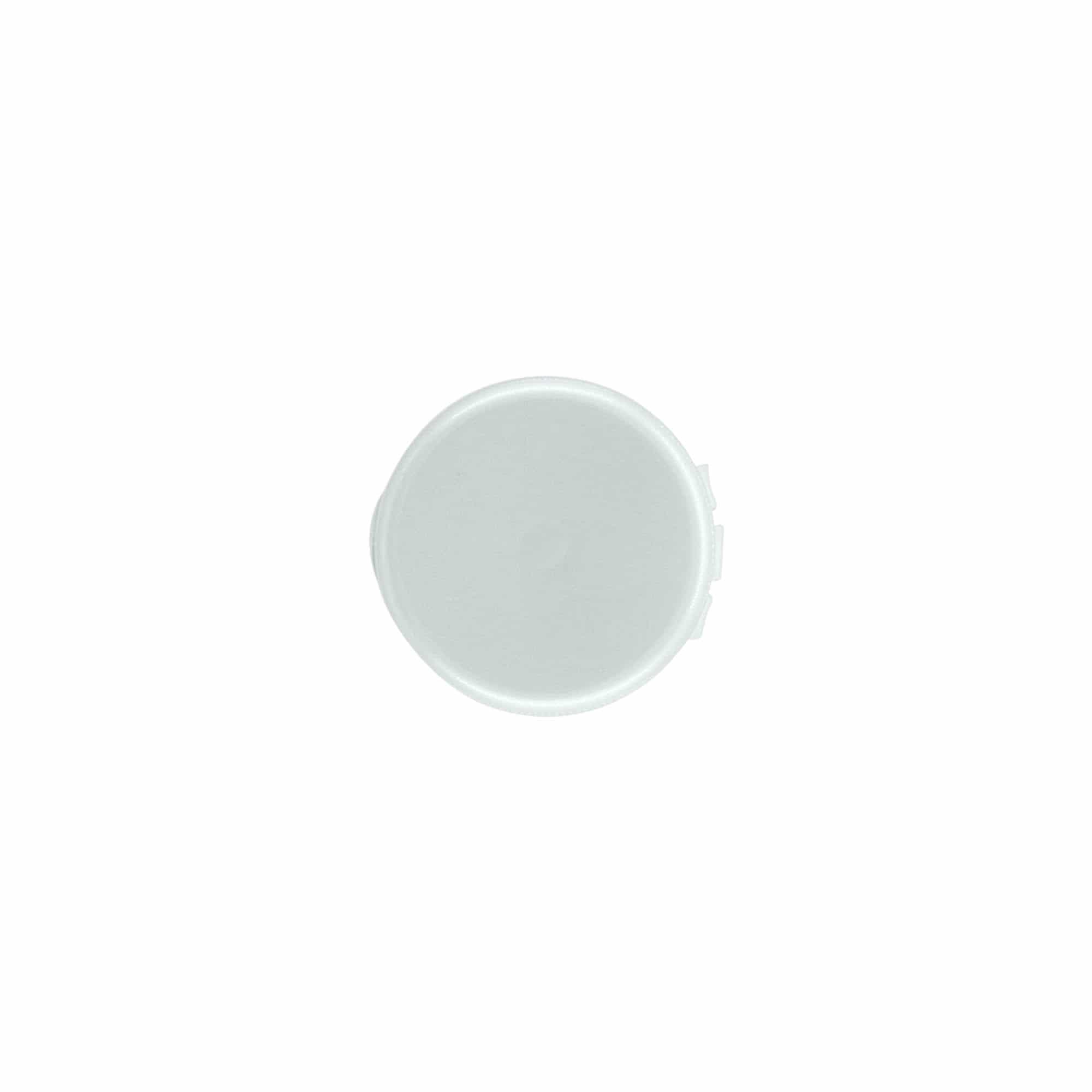 Screw cap with hinge, PP plastic, silver, for opening: 24/410