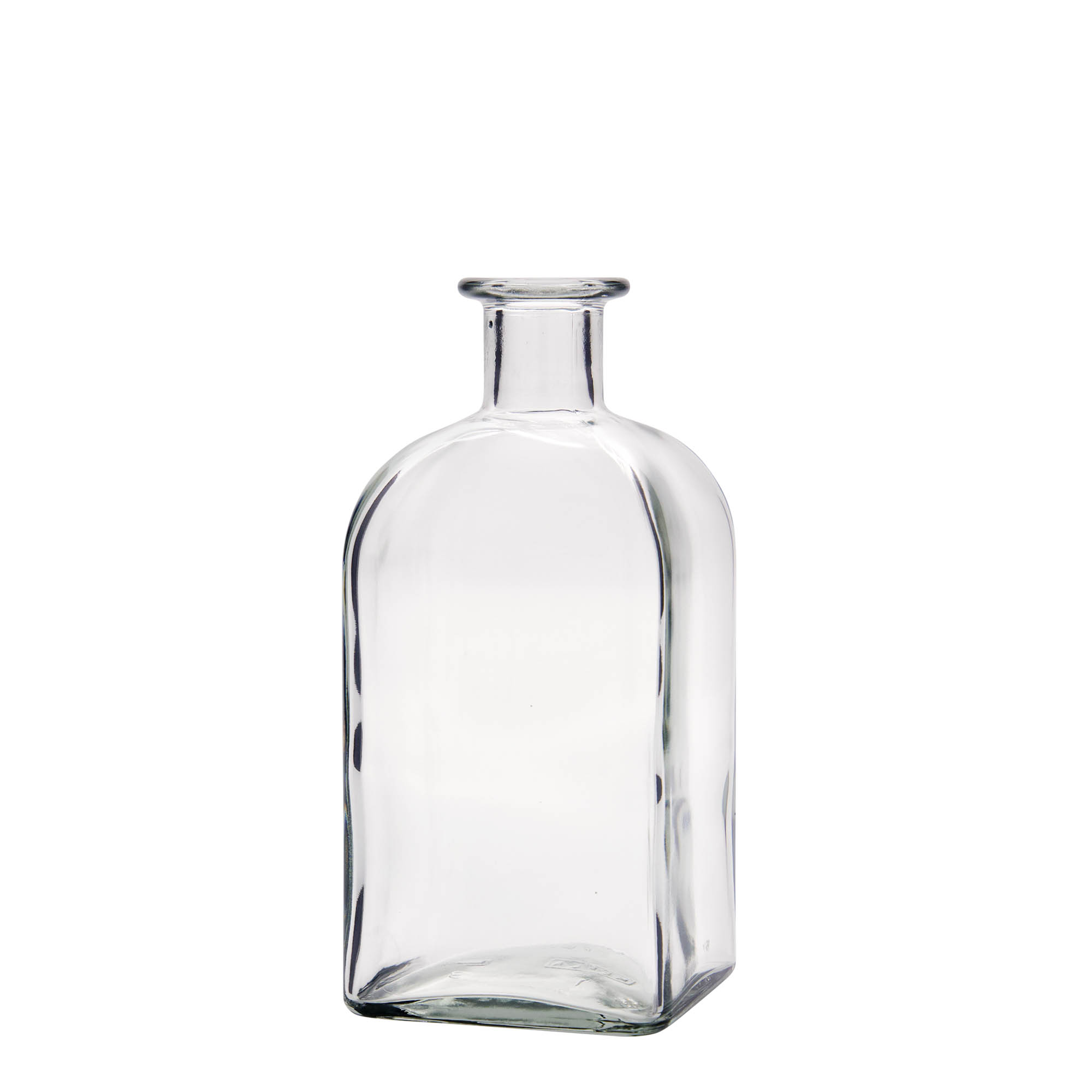 500 ml glass bottle Apotheker Carré, square, opening: cork 500 ml glass bottle Apotheker Carré, square, opening: cork