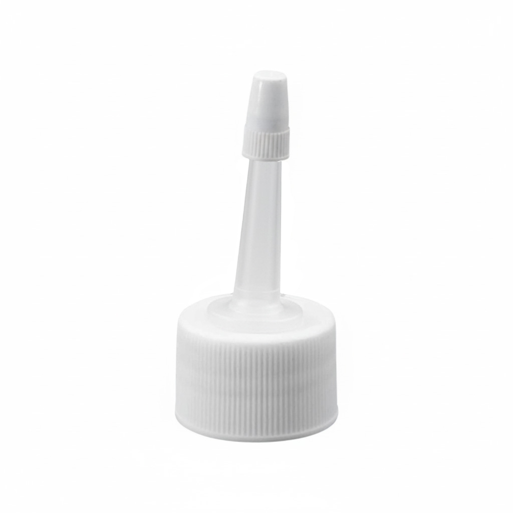 Screw cap with applicator, PP plastic, white, for opening: 24/410